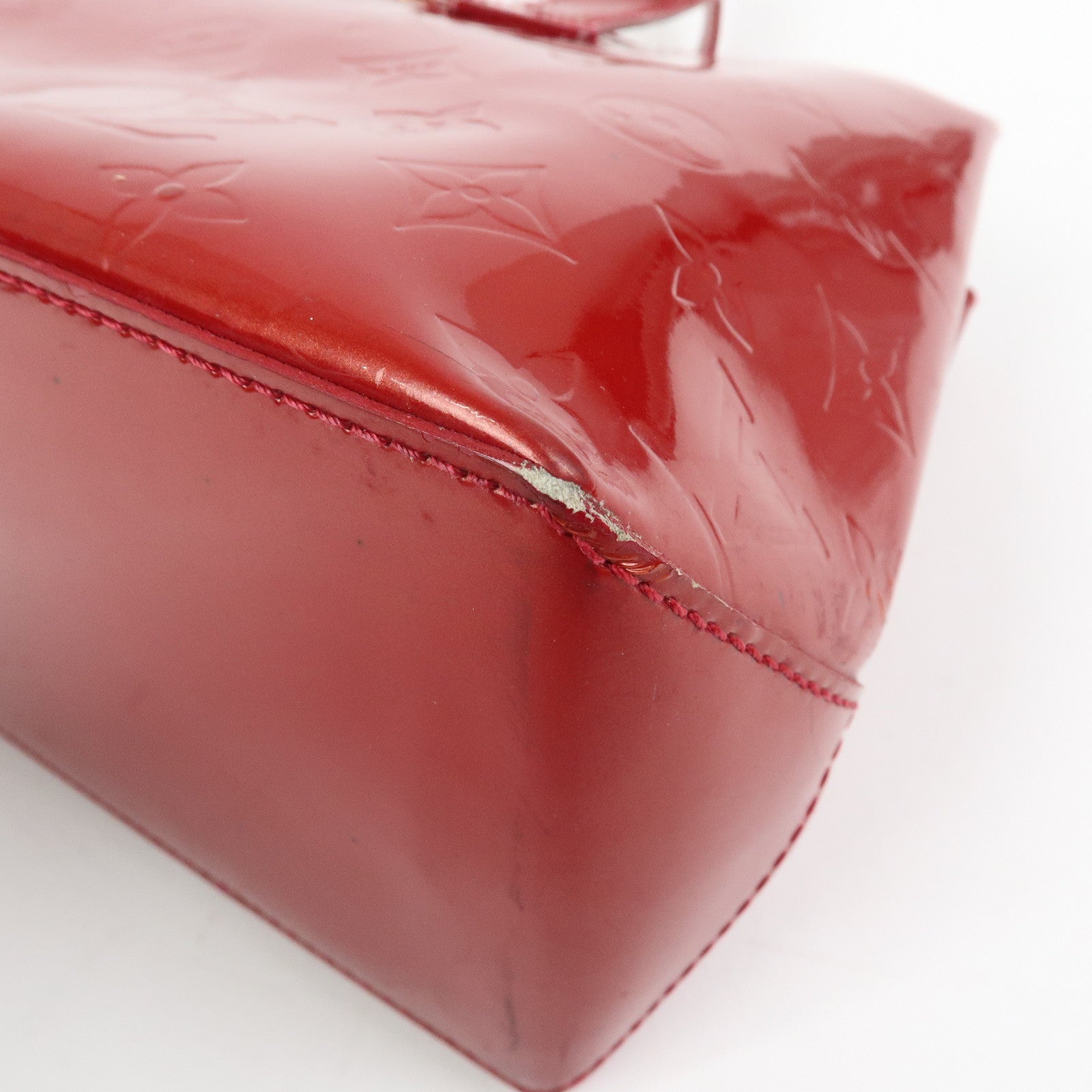 Louis Vuitton Monogram Vernis Wilshire PM Hand Bag Red M93642