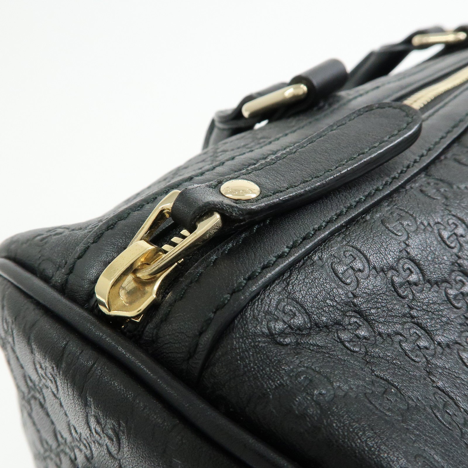 GUCCI Microguccissima Leather 2Way Boston Bag Black 449646