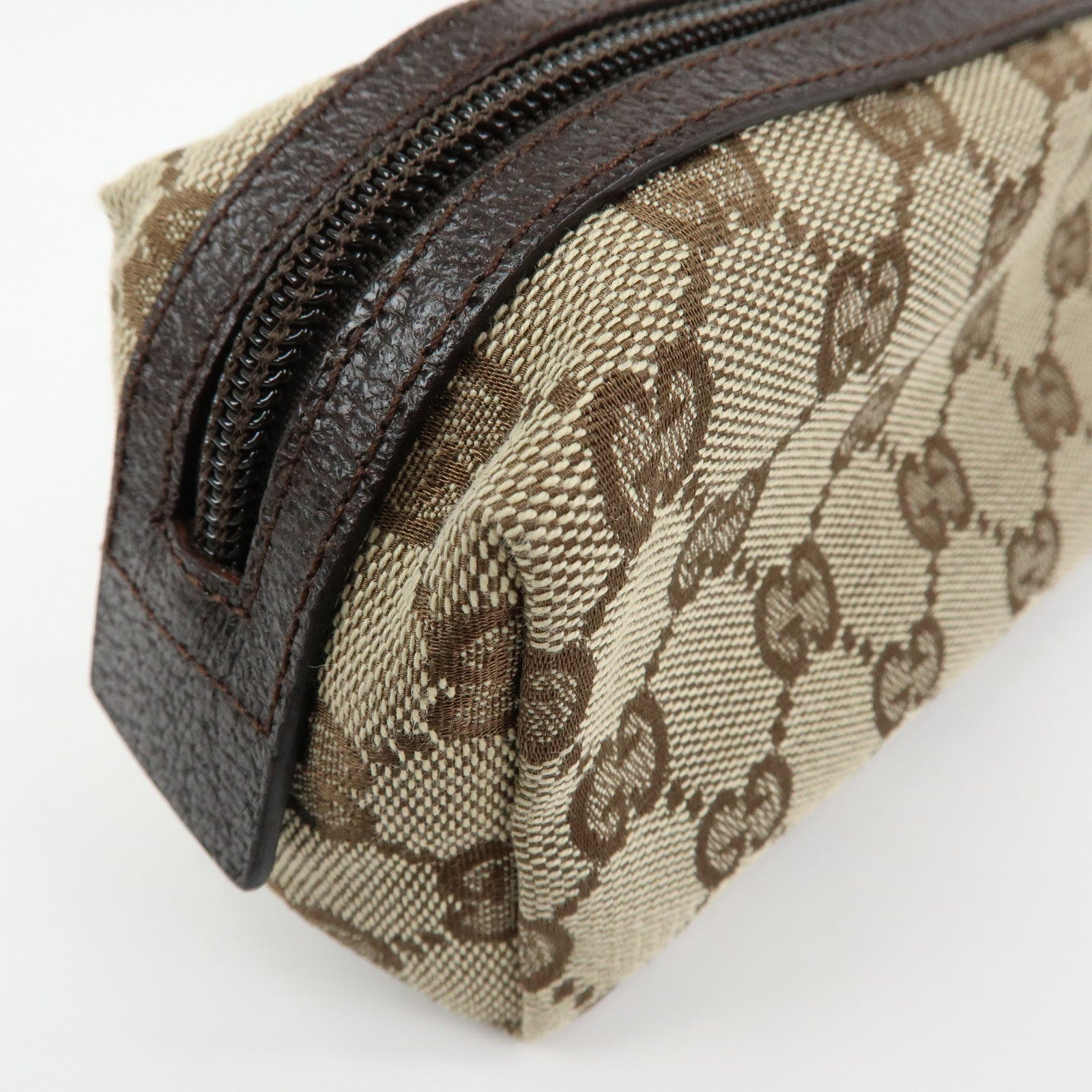 GUCCI GG Canvas Pouch Cosmetic Pouch Beige Brown 29596
