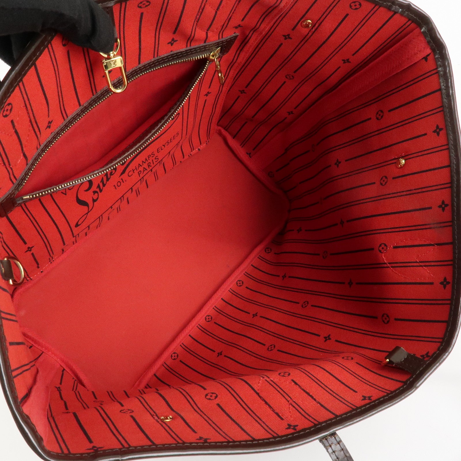 Louis Vuitton Damier Ebene Canvas Neverfull MM Tote Bag N51105 Used