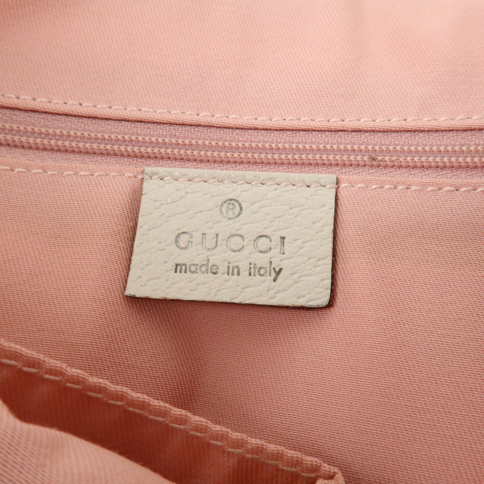 GUCCI Abbey GG Canvas Leather Mini Tote Bag Hand Bag Pink Used