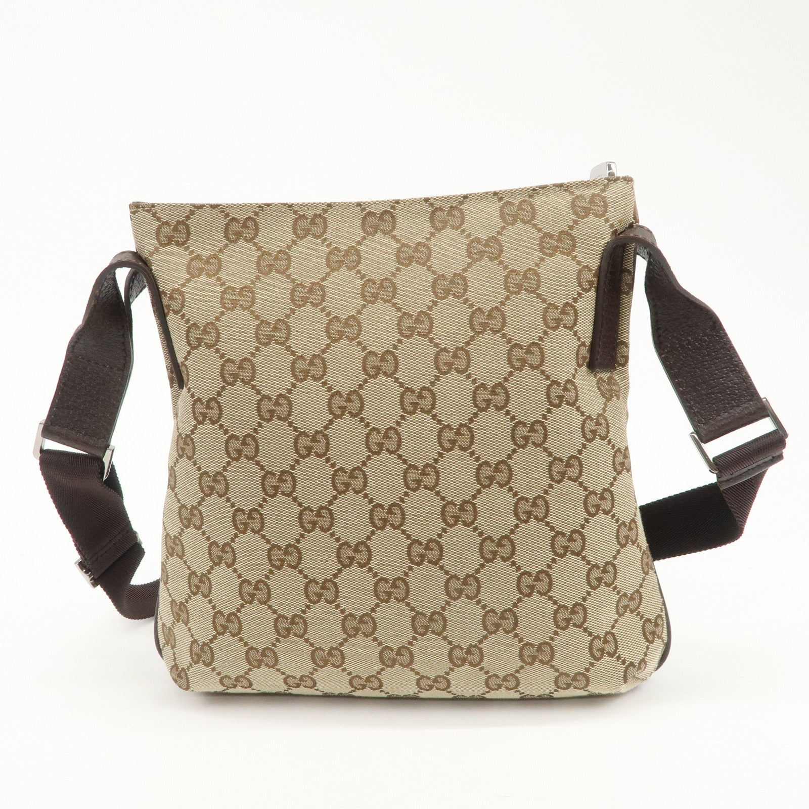 GUCCI GG Canvas Leather Shoulder Bag Crossbody Bag Beige 122793