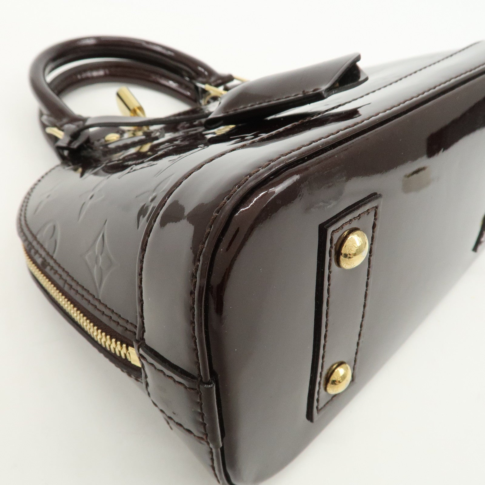 Louis Vuitton Monogram Vernis Alma BB 2Way Hand Bag Amarante M91678