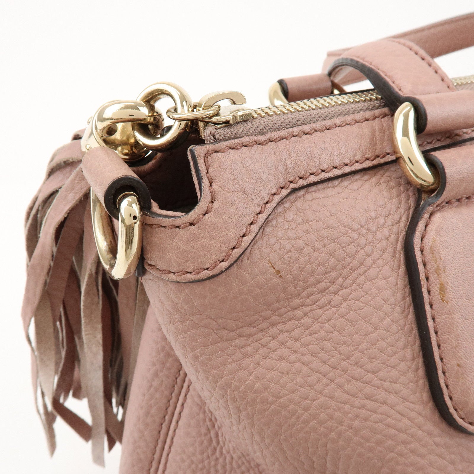 GUCCI SOHO Leather 2Way Bag Hand Bag Shoulder Bag Pink 308362