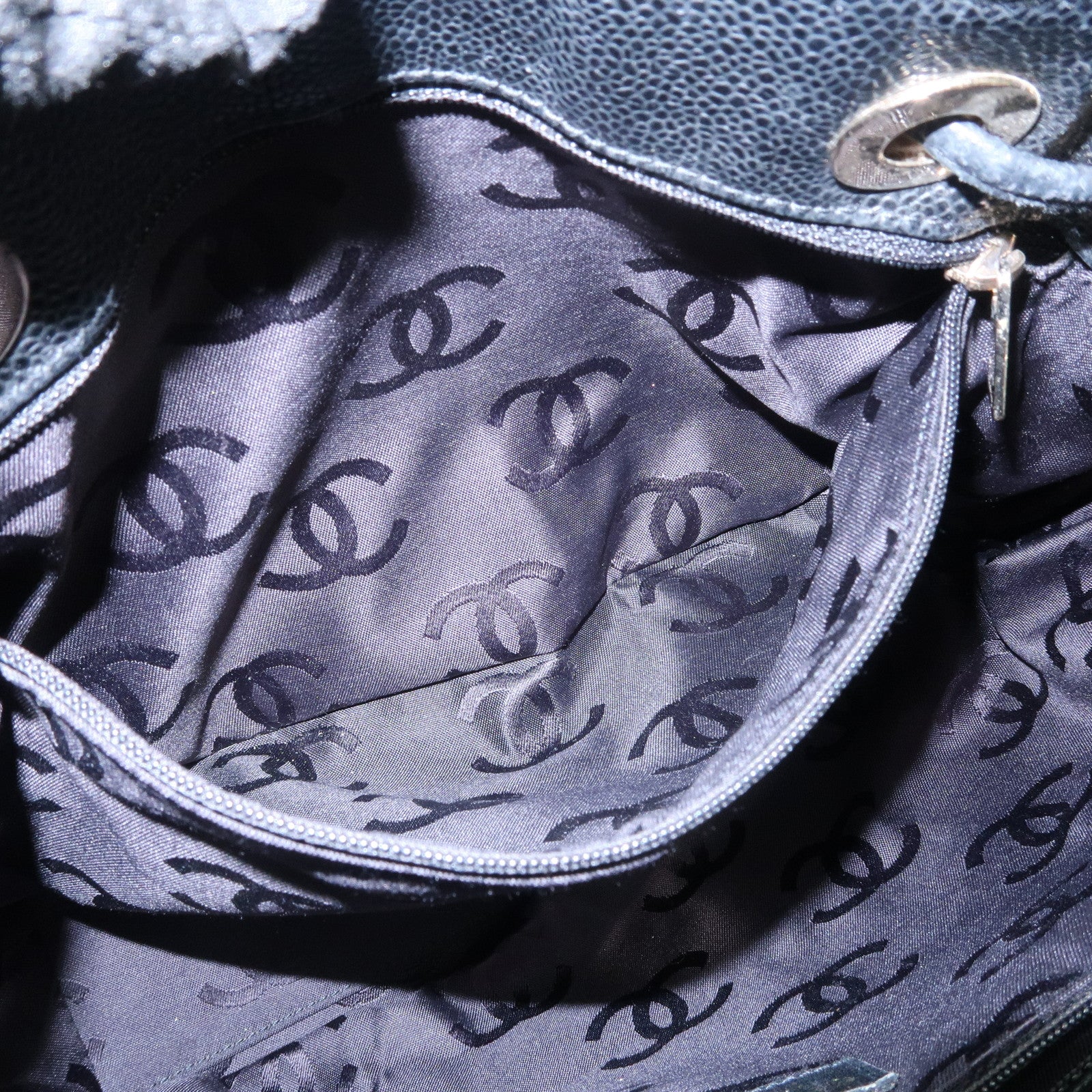 CHANEL COCO Mark Caviarskin Shoulder Bag Tote Bag Black