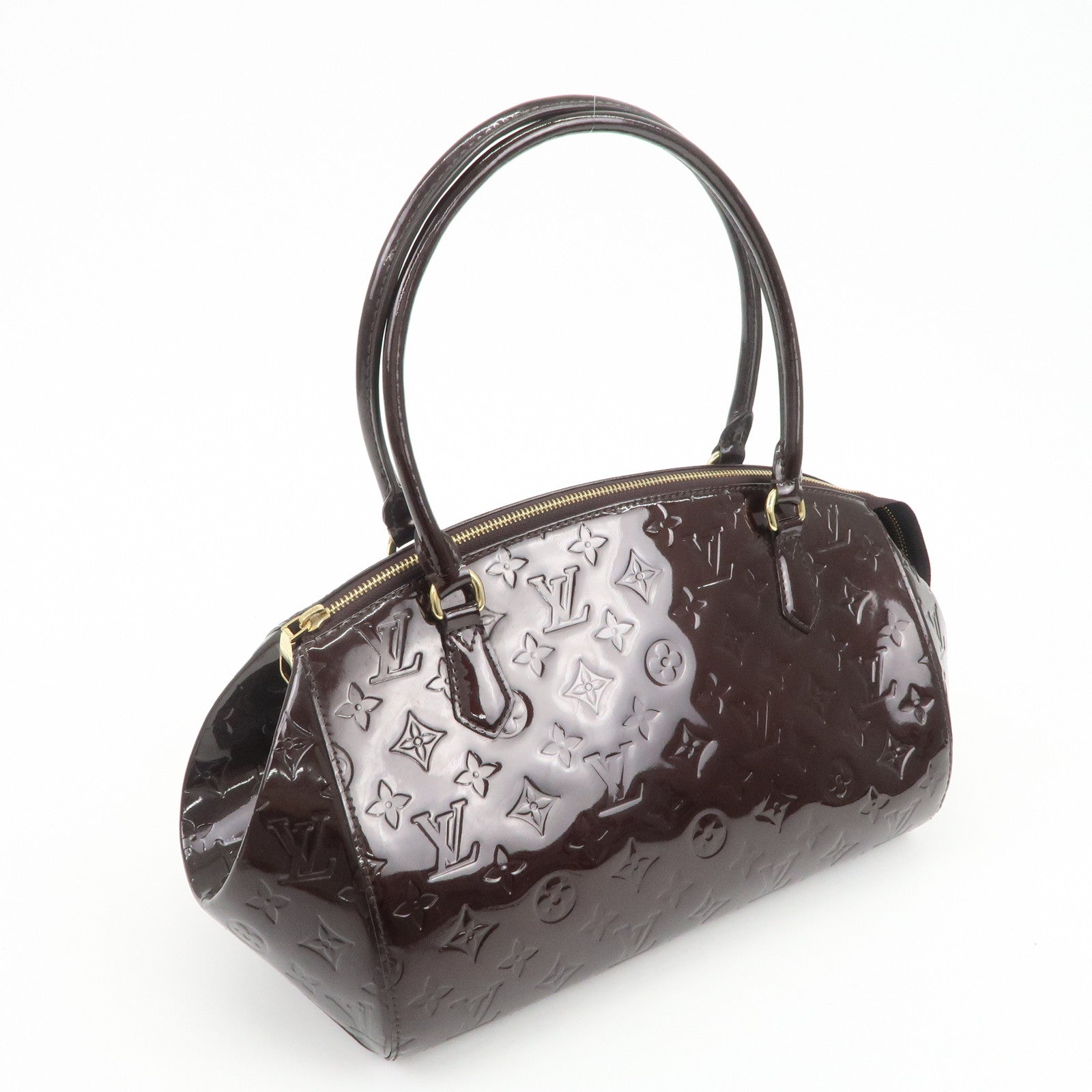 Louis Vuitton Monogram Vernis Sherwood PM Hand Bag Amarante M91493