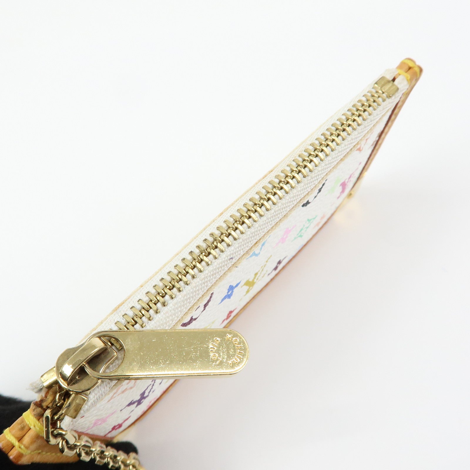 Louis Vuitton Monogram Multicolor Pochette Cles Blanc M92655