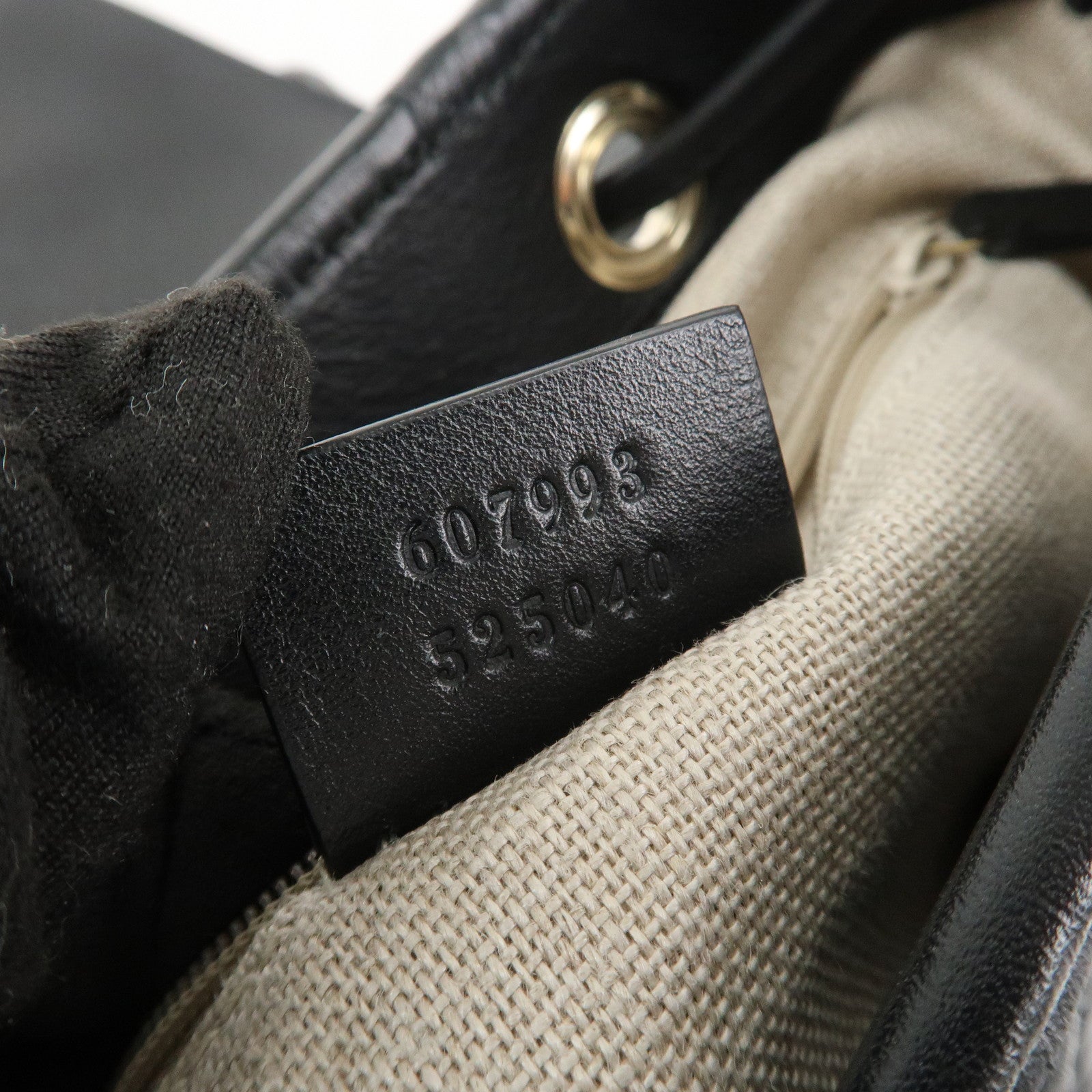 GUCCI Micro Guccissima Leather Backpack Rucksack Black 607993 Used