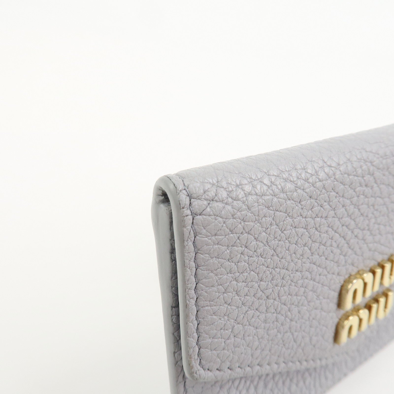 MIU MIU Vitello Daino Leather Card Case Light Blue 5MF031