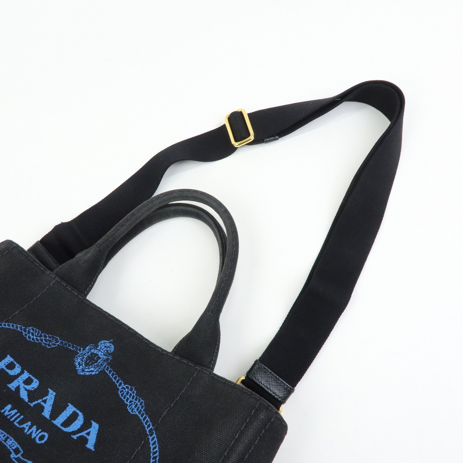 PRADA Triangle Logo Canapa Mini Canvas 2Way Bag Hand Bag 1BG439