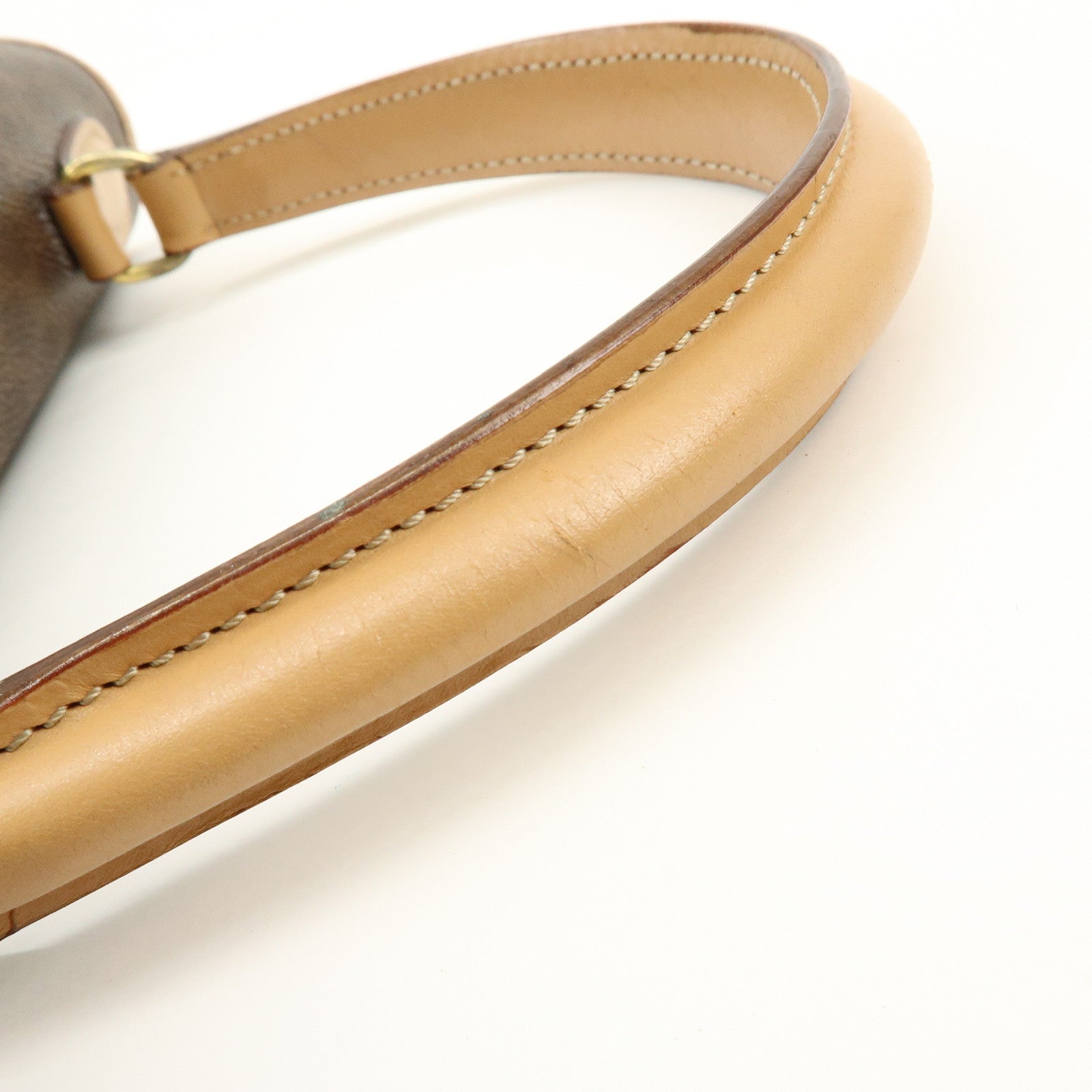 CELINE Macadam PVC Leather Hand Bag Brown Beige