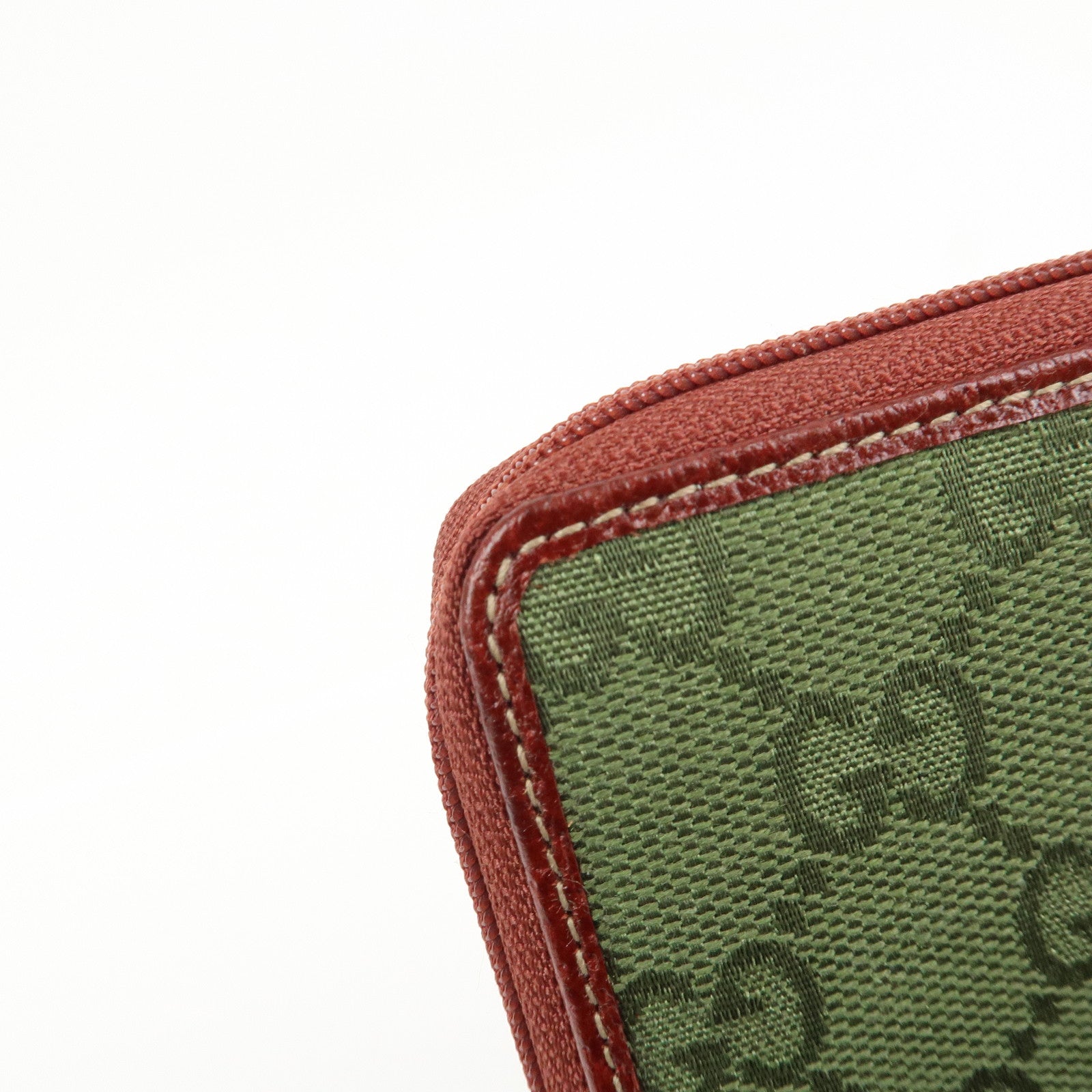 GUCCI GG Canvas Leather Coin Case Coin Purse Green 115255