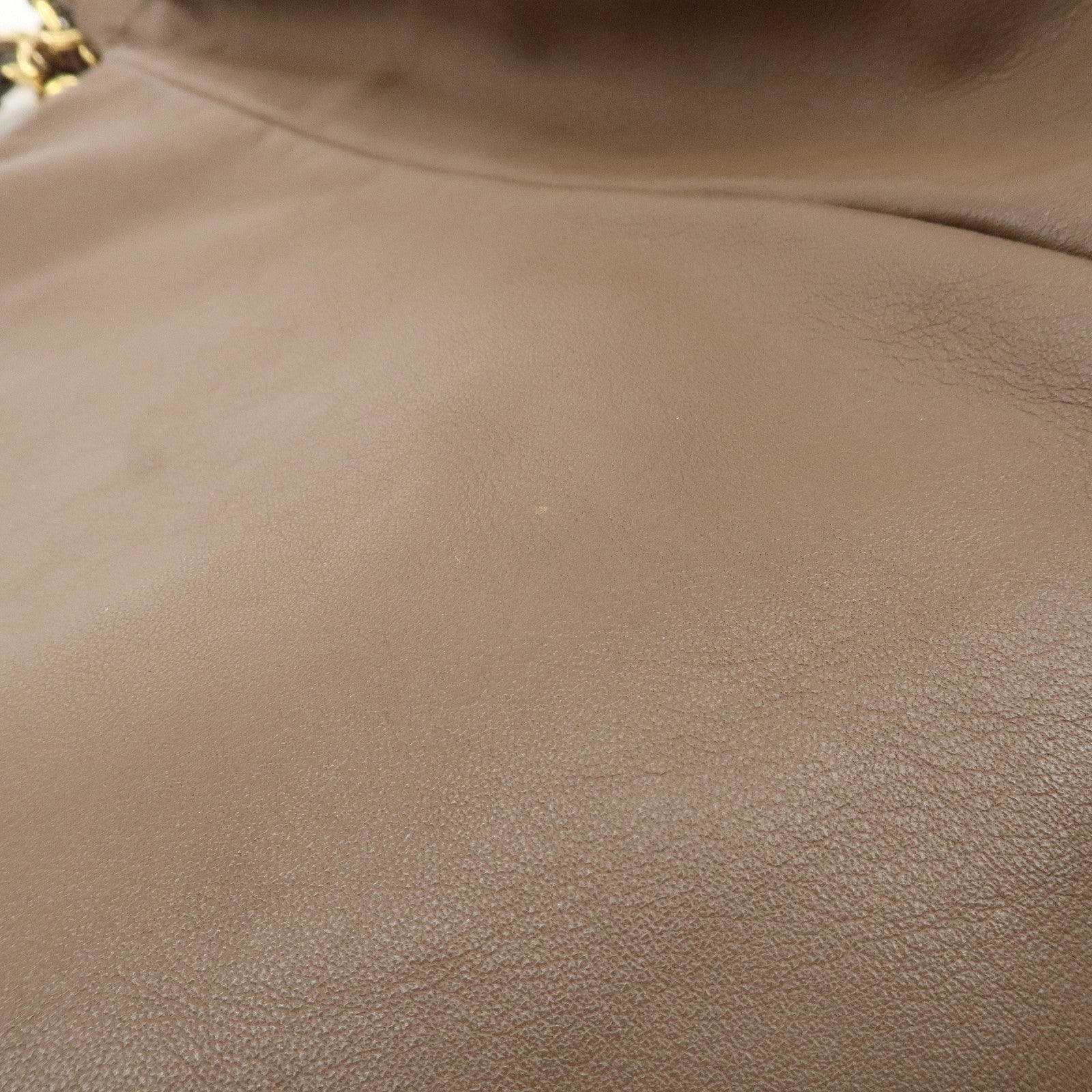 Ferragamo Leather Tote Bag Hand Bag Shouolder Bag Beige Gold HDW