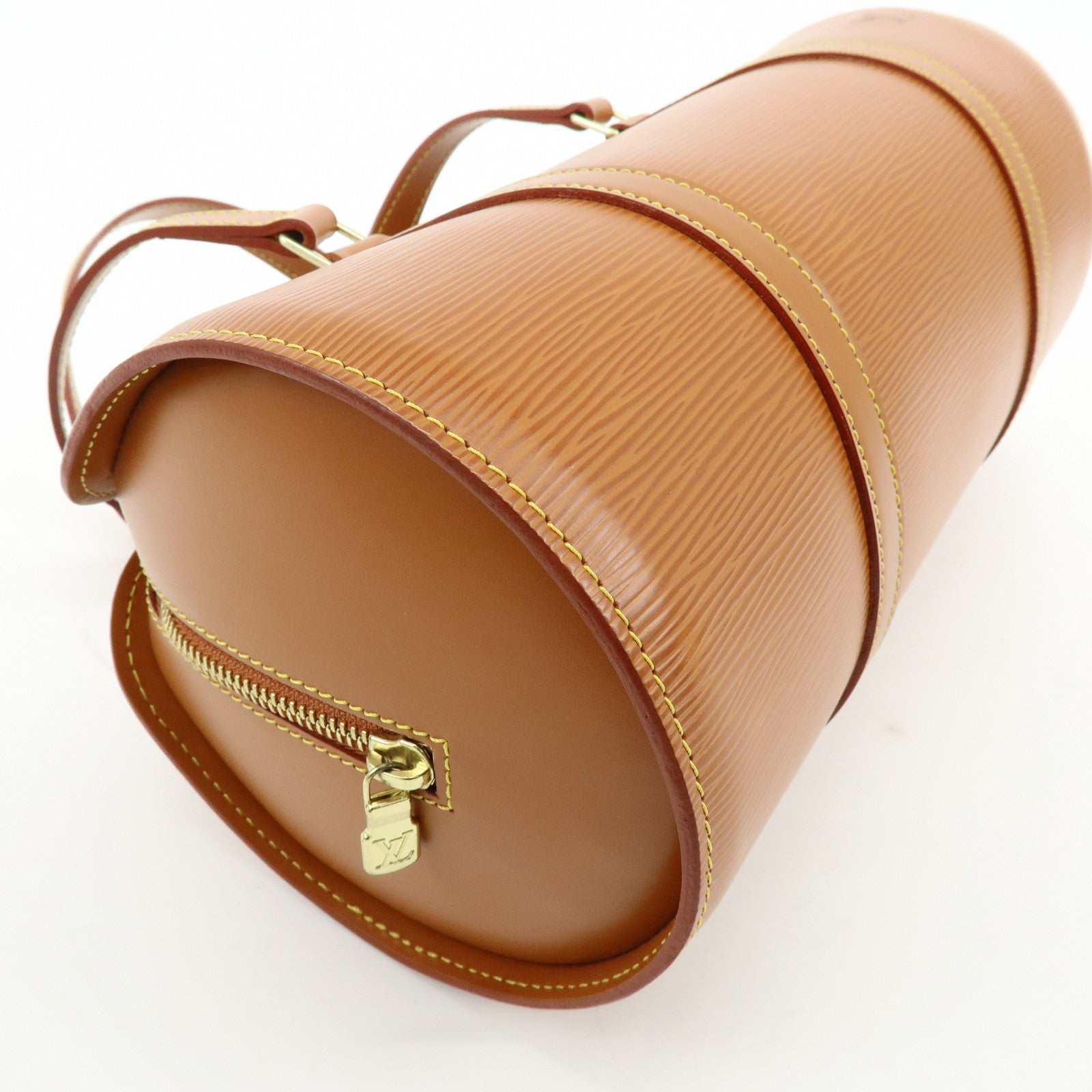 Louis Vuitton Epi Soufflot Hand Bag Shoulder Bag Zipang Gold M52228