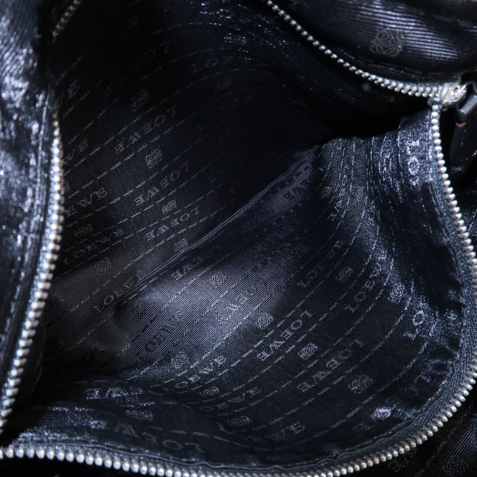 LOEWE Anagram Leather Shoulder Bag Dark Brown Used