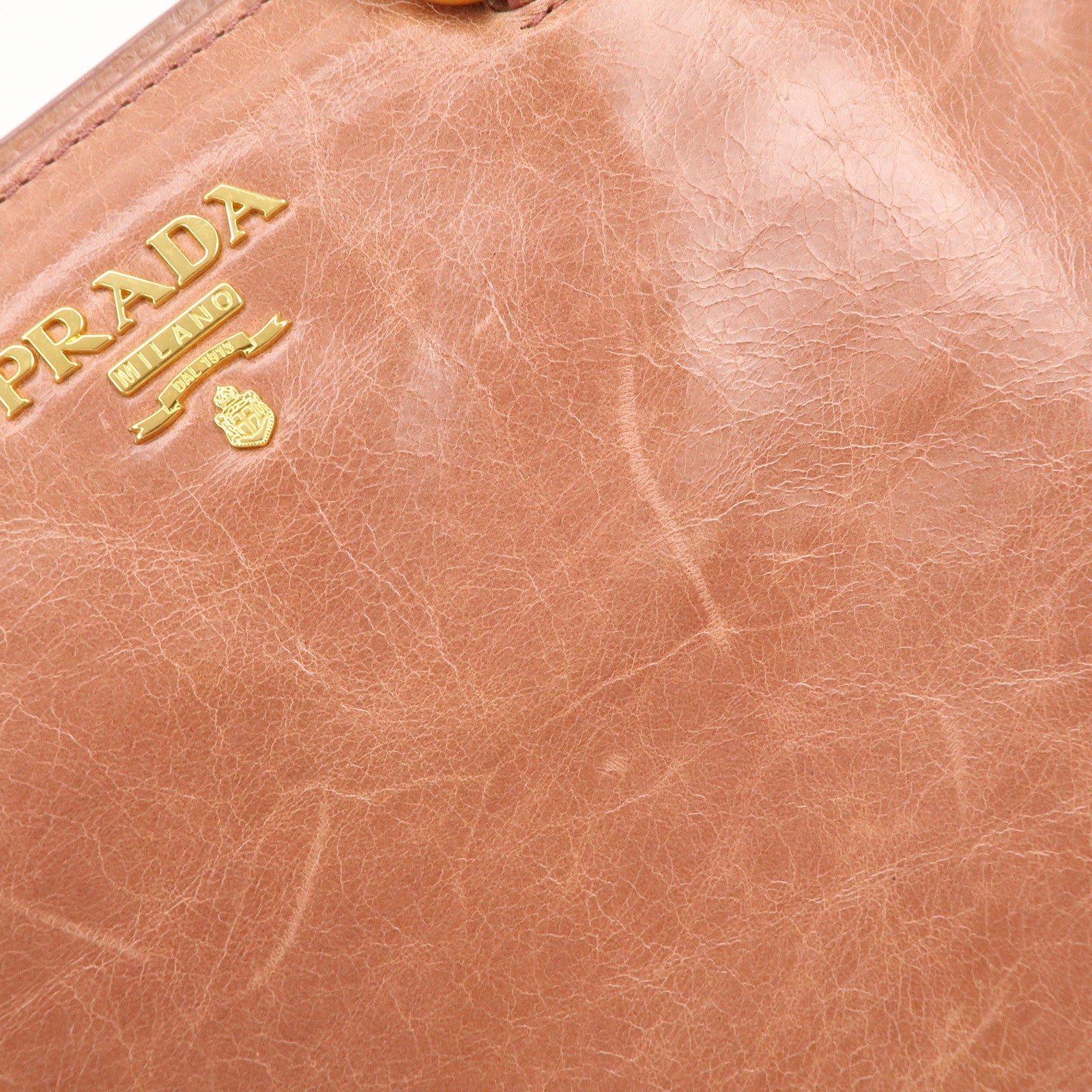 PRADA Logo Leather 2Way Bag Shoulder Bag Hand Bag Pink