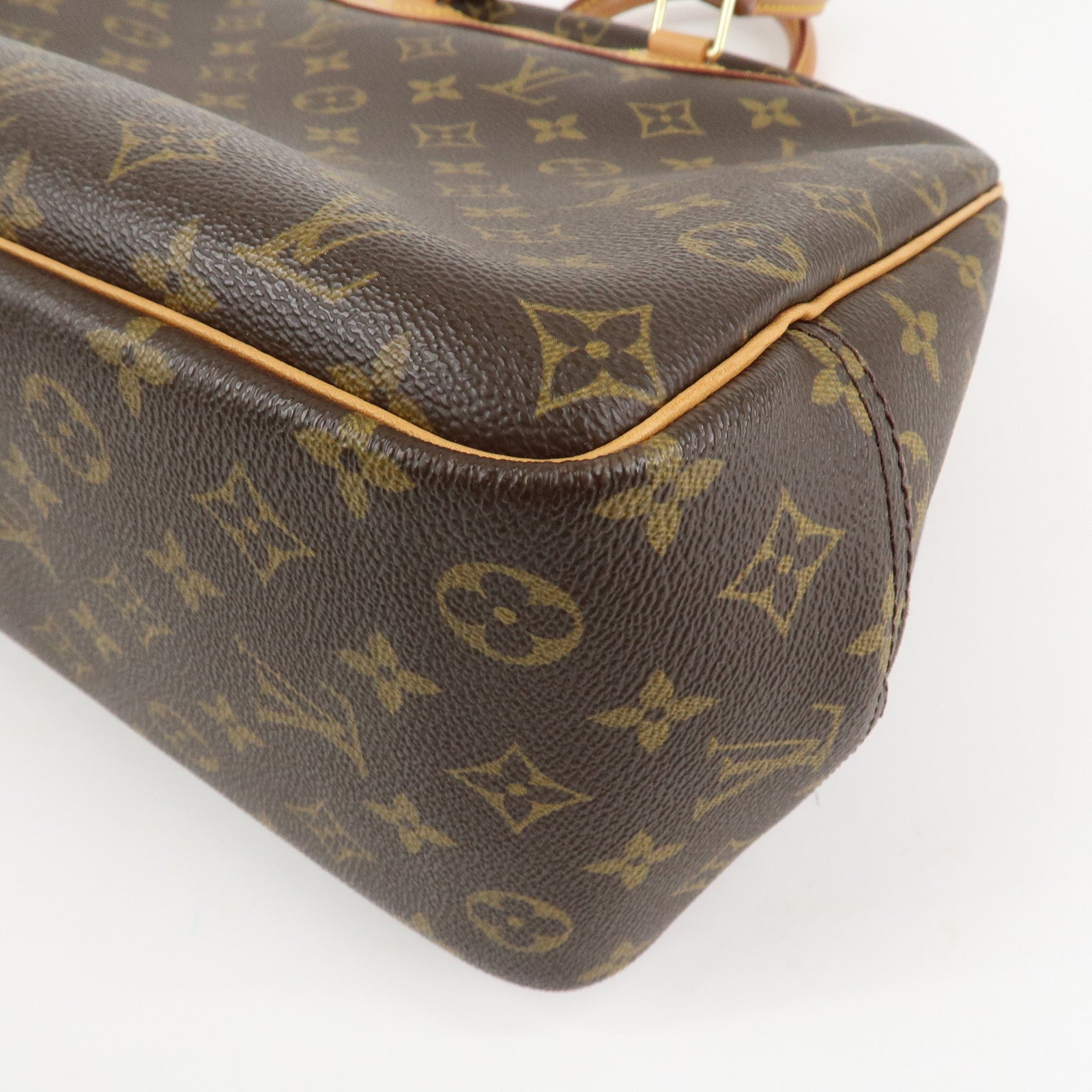 Louis Vuitton Monogram Deauville Hand Bag Brown M47270 Used