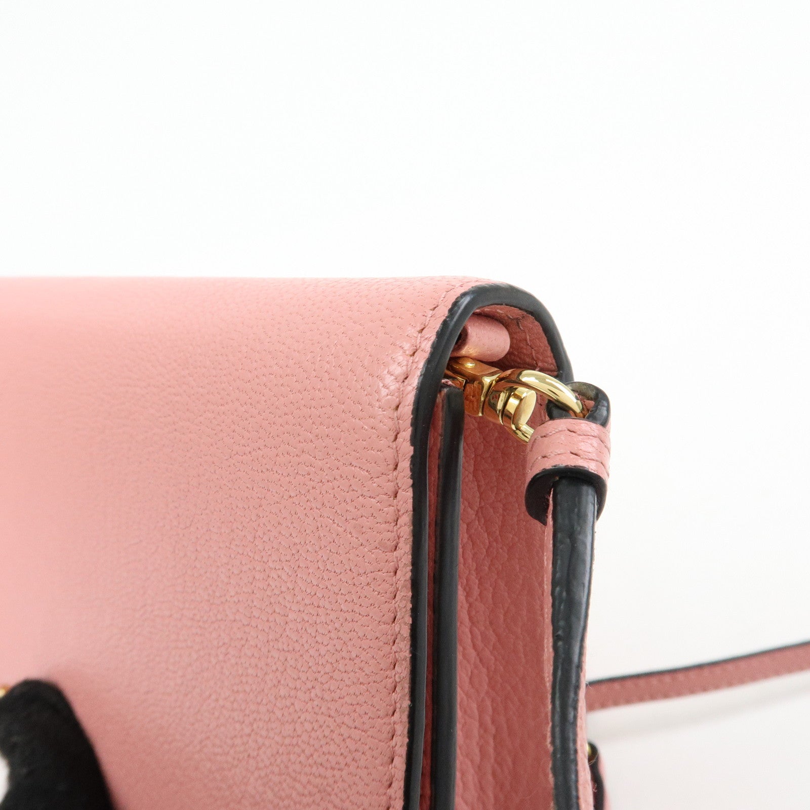 MIU MIU Madras Leather 2Way Clutch Bag Shoulder Bag Pink 5ZH044