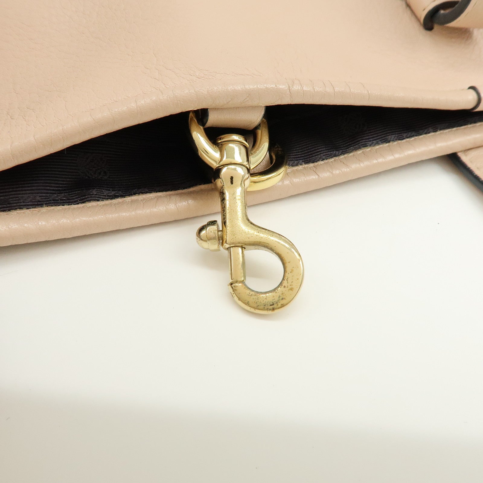 LOEWE Heritage Calf Leather Tote Bag Hand Bag Light Pink