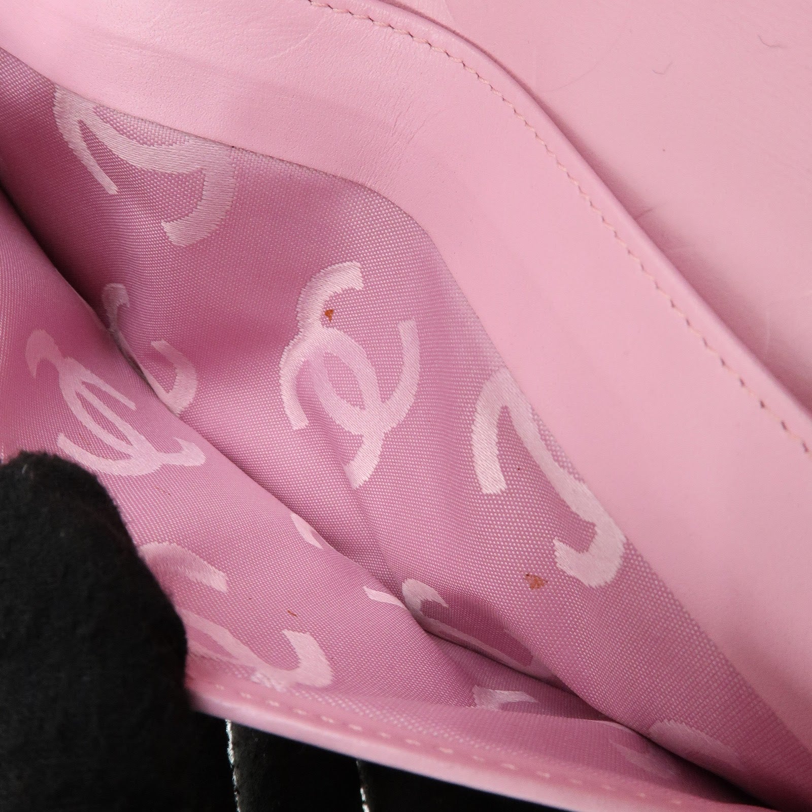 CHANEL Cambon Line COCO Mark Lambskin Long Wallet Pink A26717