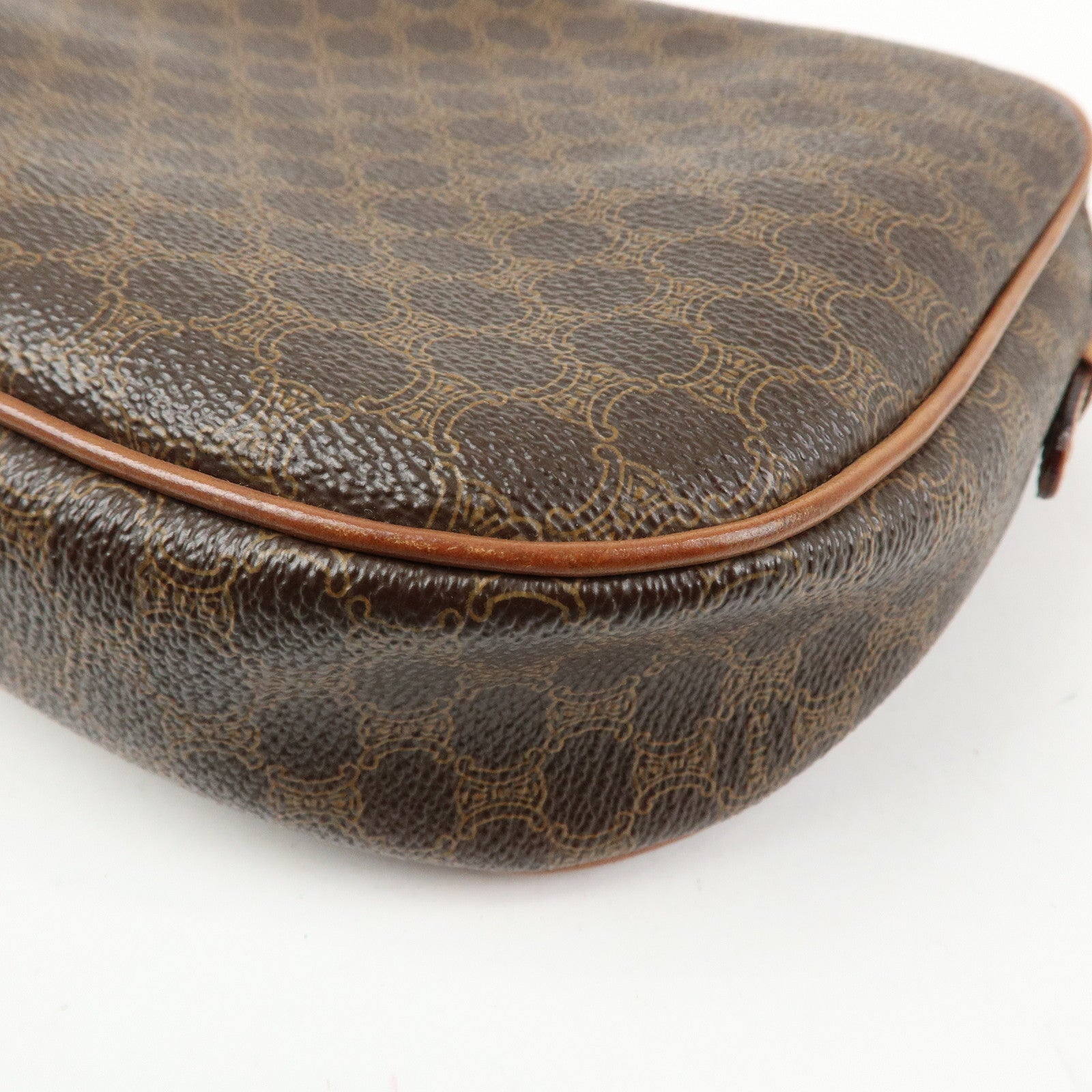 CELINE Macadam PVC Leather Shoulder Bag Crossbody Bag Brown