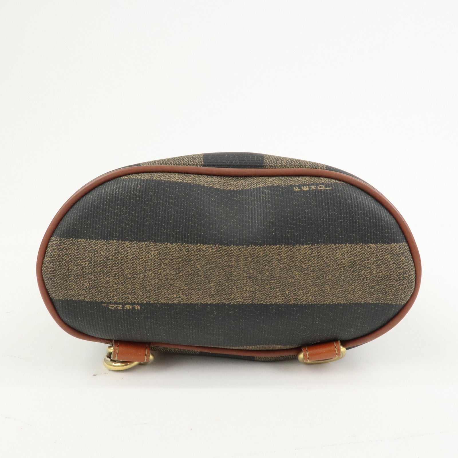 FENDI Pequin PVC Leather Shoulder Bag Crossbody Bag Brown 14965