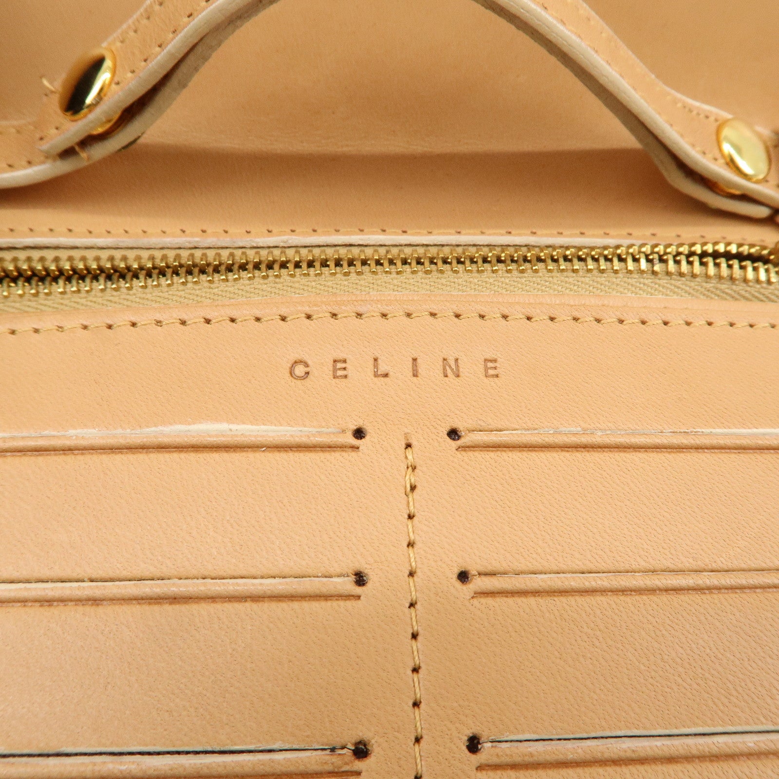 CELINE C Macadam Suede Shoulder Bag Crossbody Bag Ivory