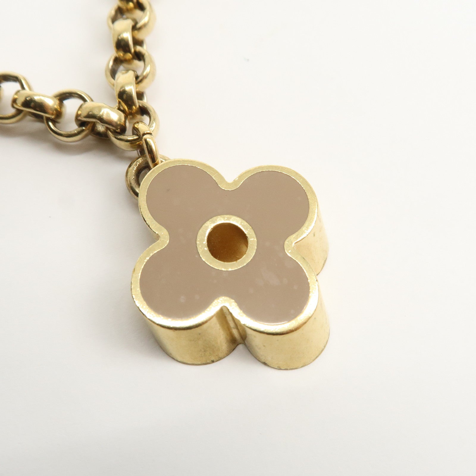 Louis Vuitton Fleur de Monogram Bag Charm Key Chain Gold M65111