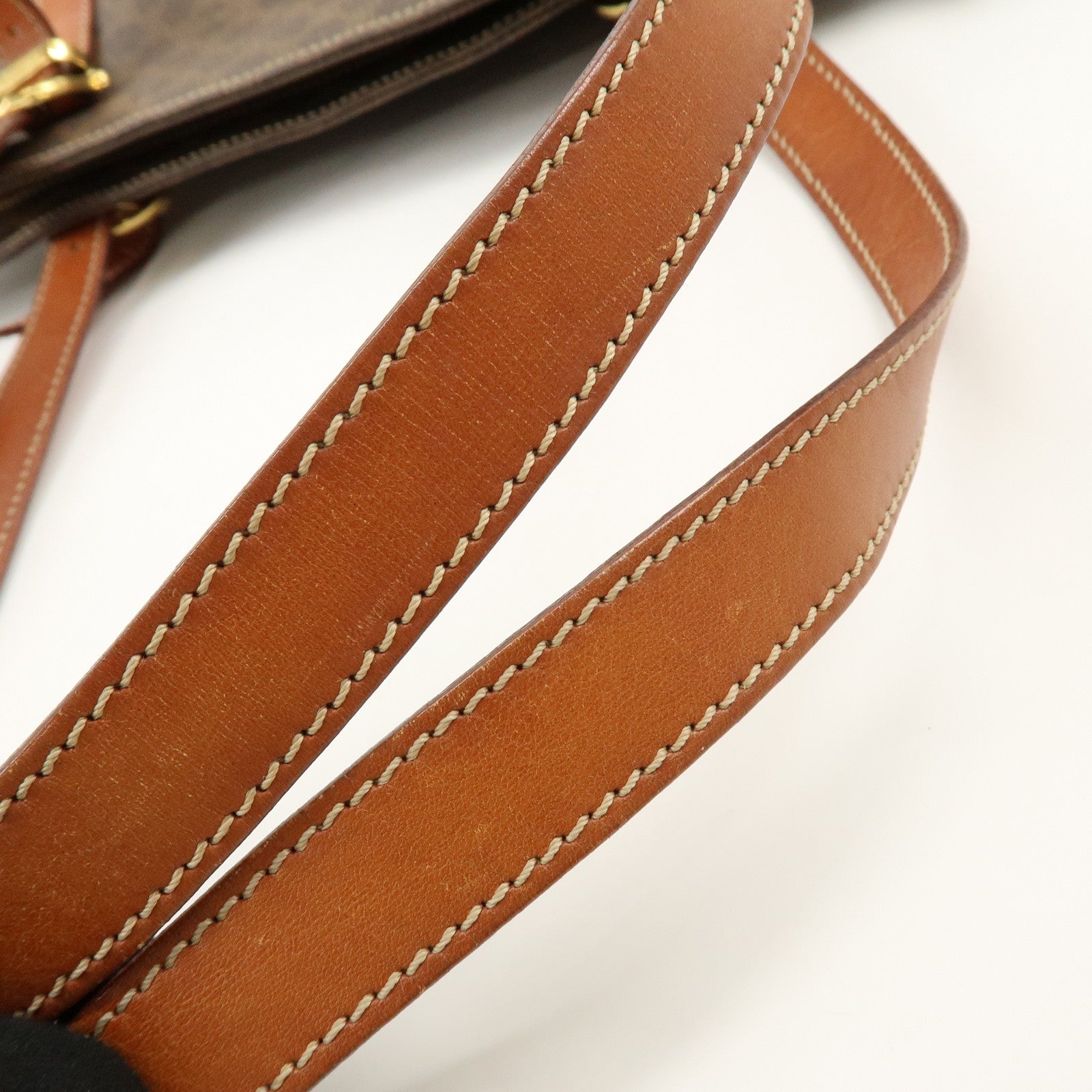 CELINE Macadam PVC Leather Tote Bag Hand Bag Shoulder Bag Brown