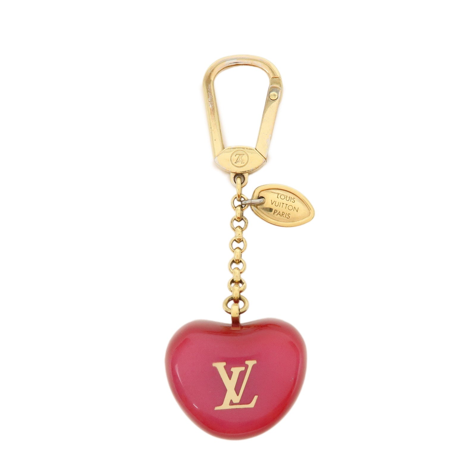 Louis Vuitton Resin Porte Cles Pomme Bag Charm Key Chain Red M66495