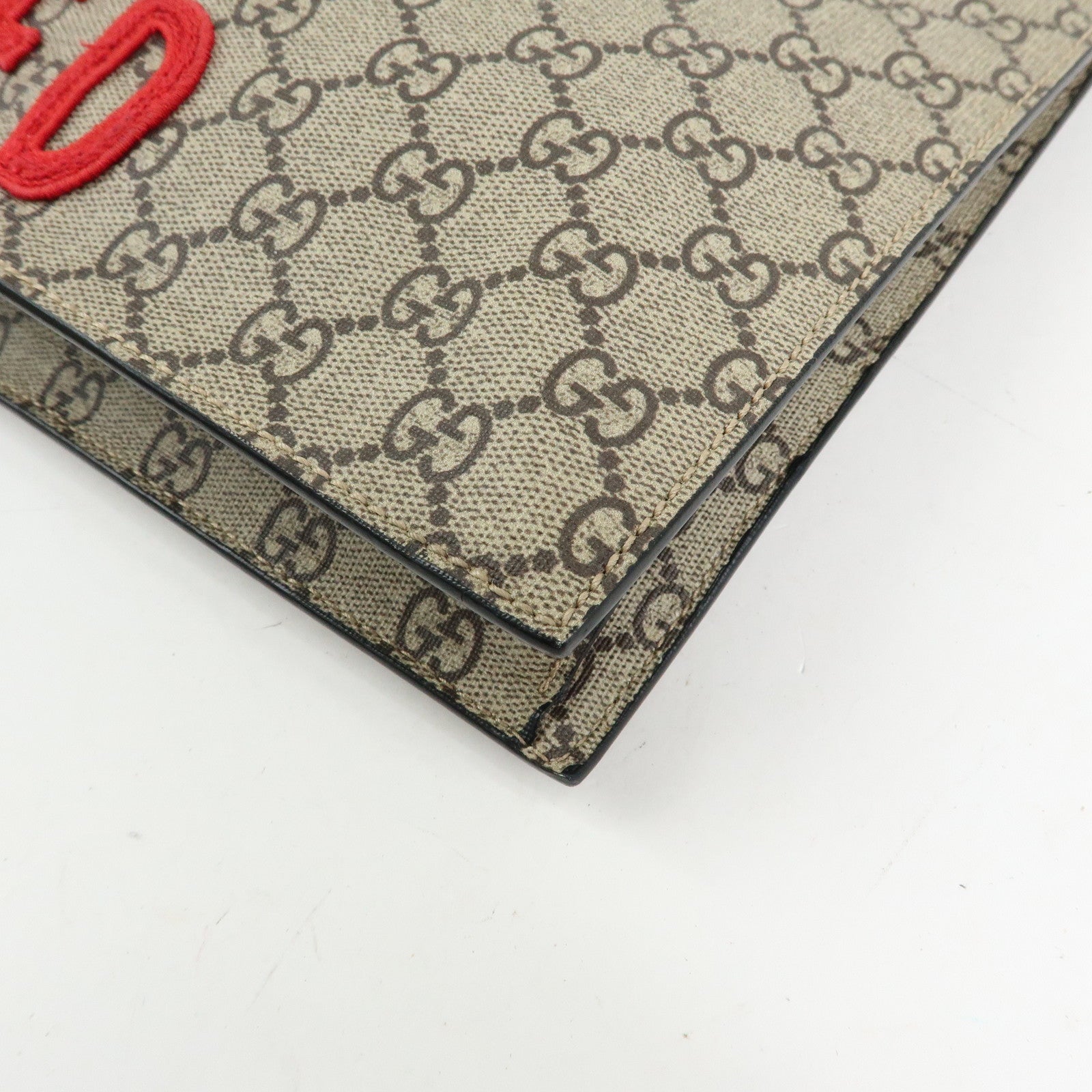GUCCI GG Supreme Leather Tigar Tote Bag Beige Black 450950