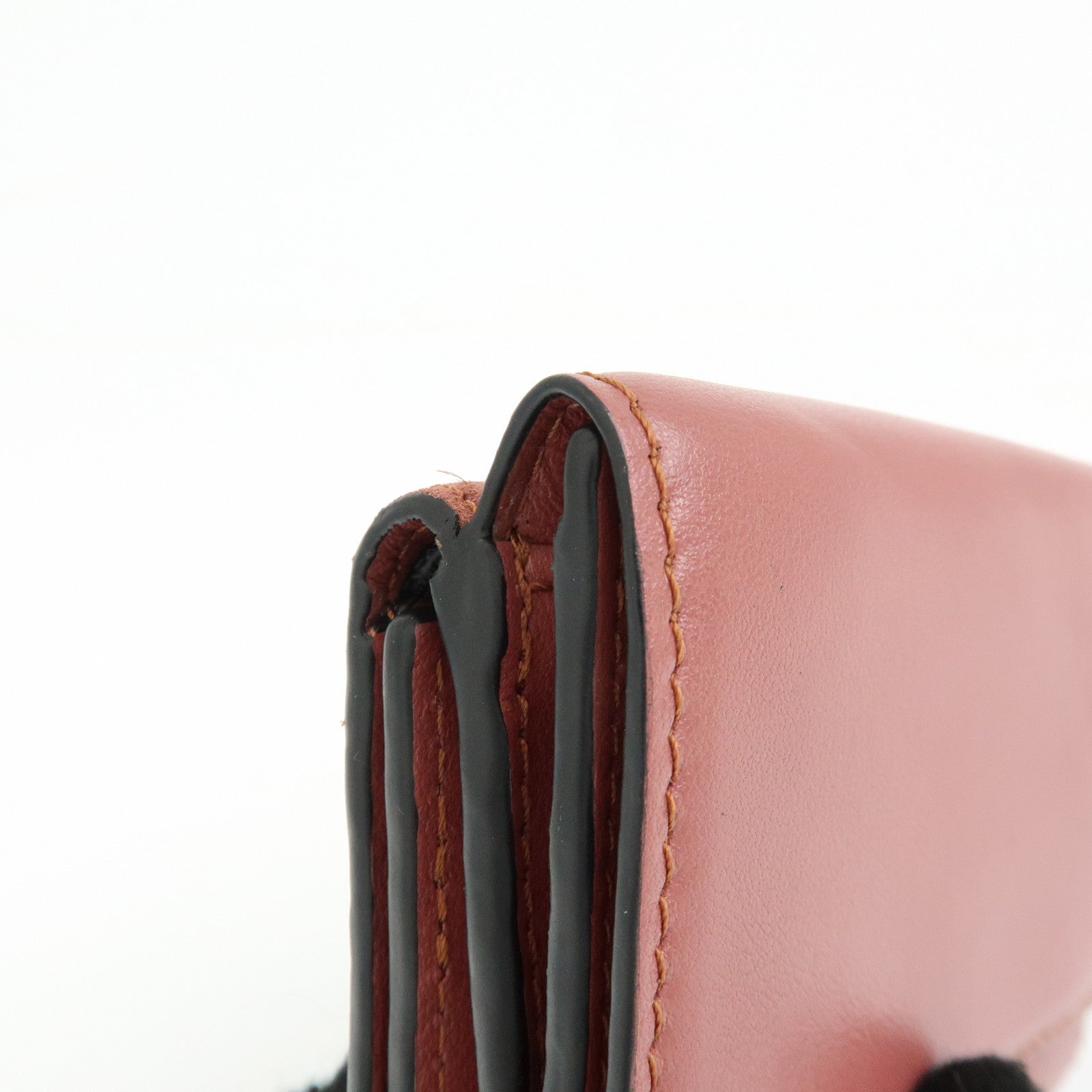 Chloe See By Chloe Leather Suede Compact Trifold Wallet Dusty Pink