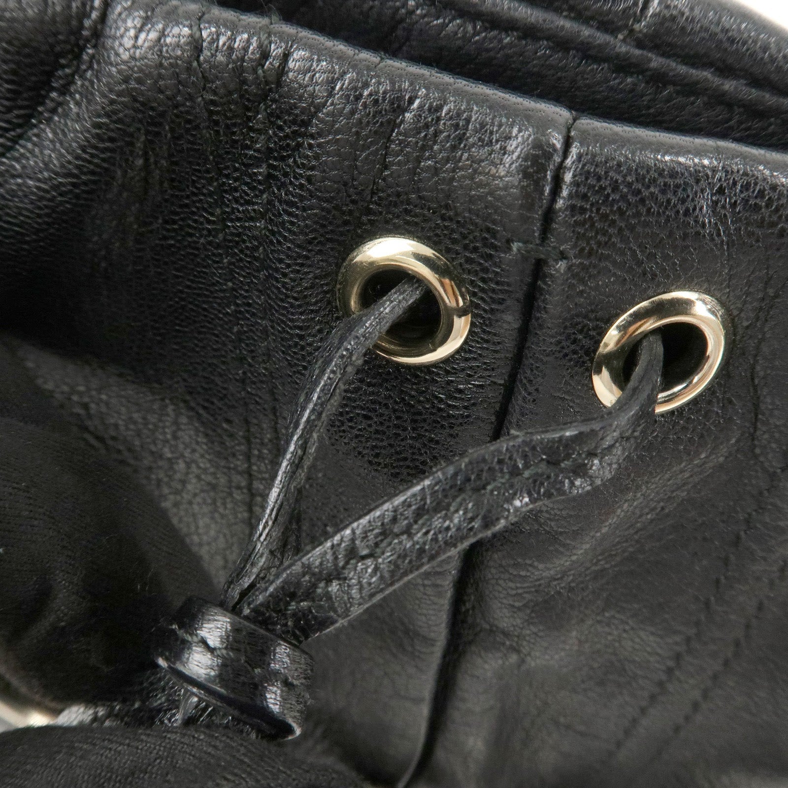 SAINT LAURENT Leather Shoulder Bag Hand Bag Black Silver HDW