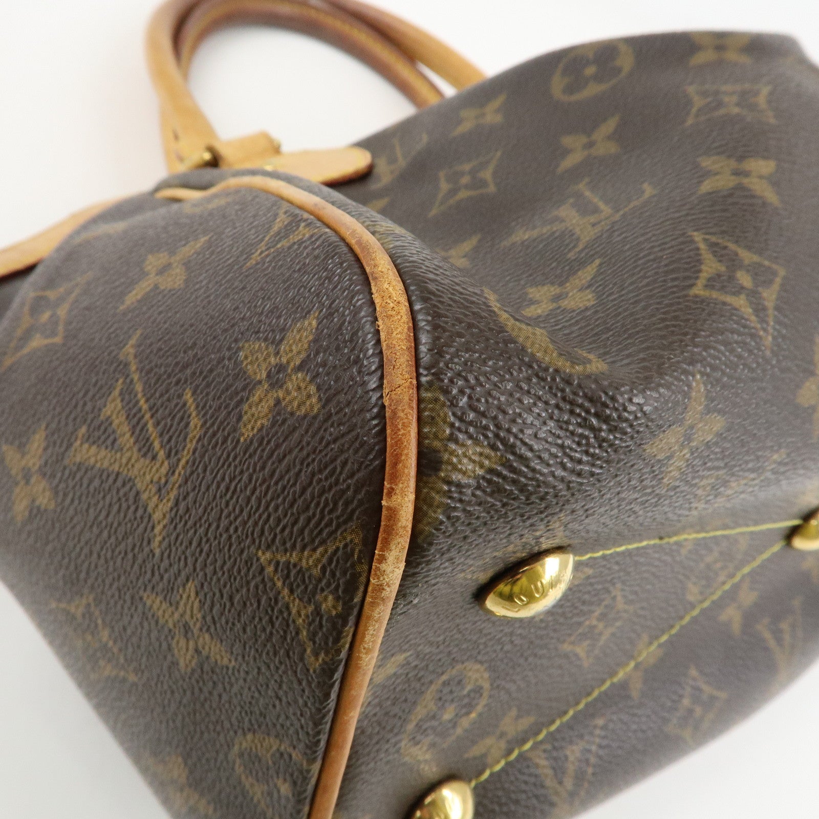 Louis Vuitton Monogram Tivoli PM Hand Bag Shoulder Bag Brown M40143 Used