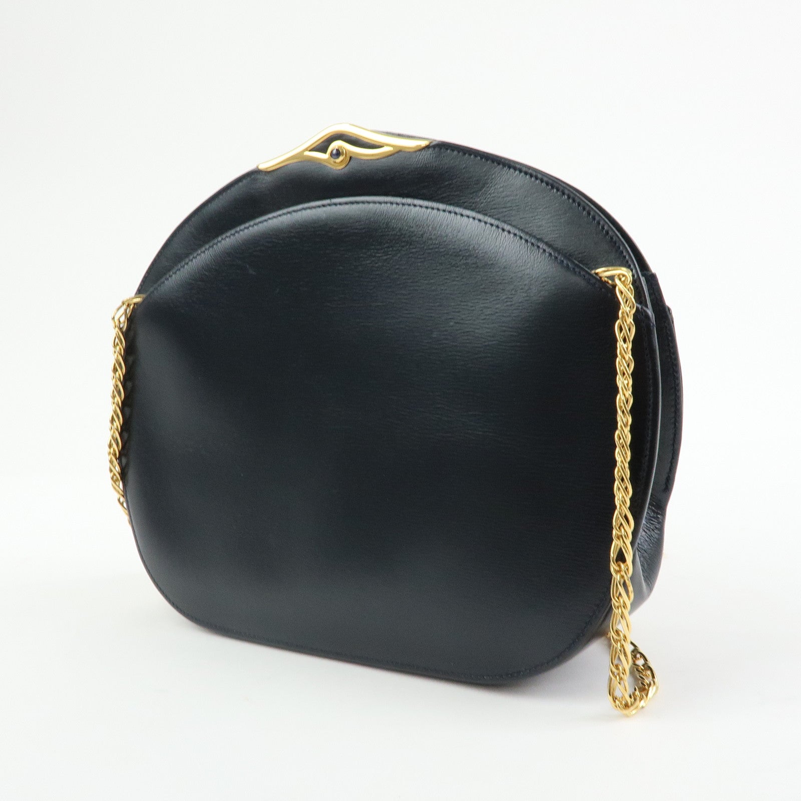 Cartier Sapphire Line Leather Shoulder Bag Crossbody Bag Dark Navy