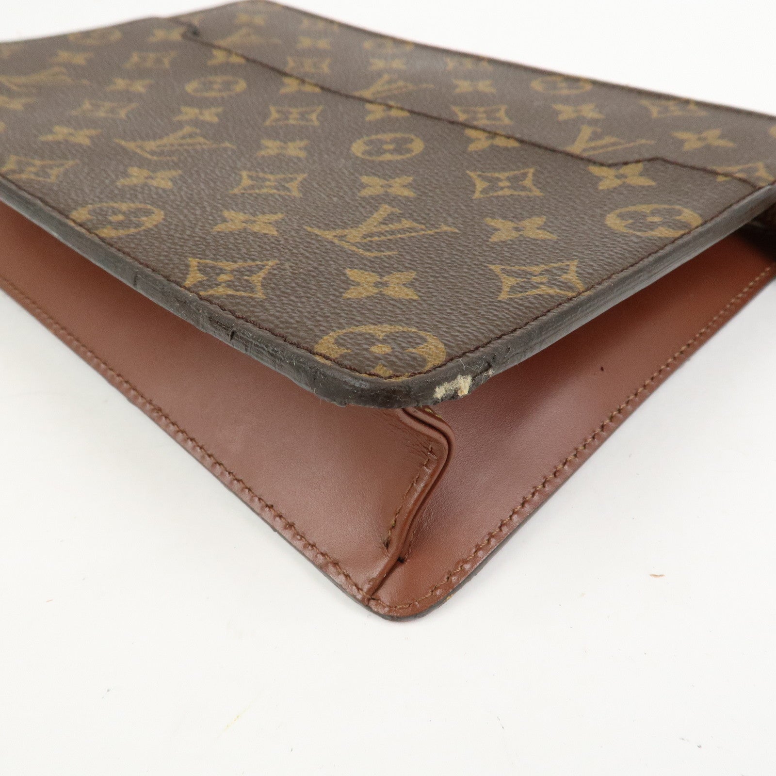 Louis Vuitton Monogram Pochette Homme Clutch Bag Brown M51795