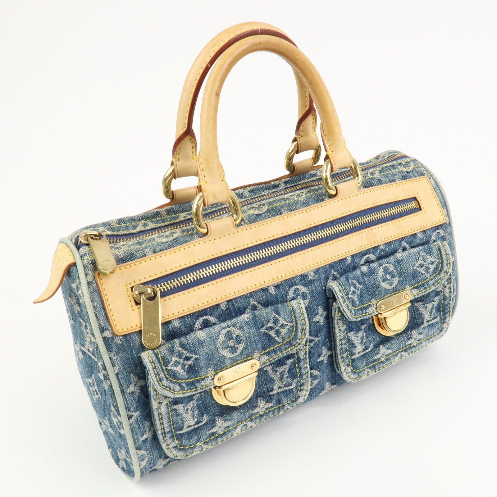 Louis Vuitton Monogram Denim Neo Speedy Boston Bag Blue M95019