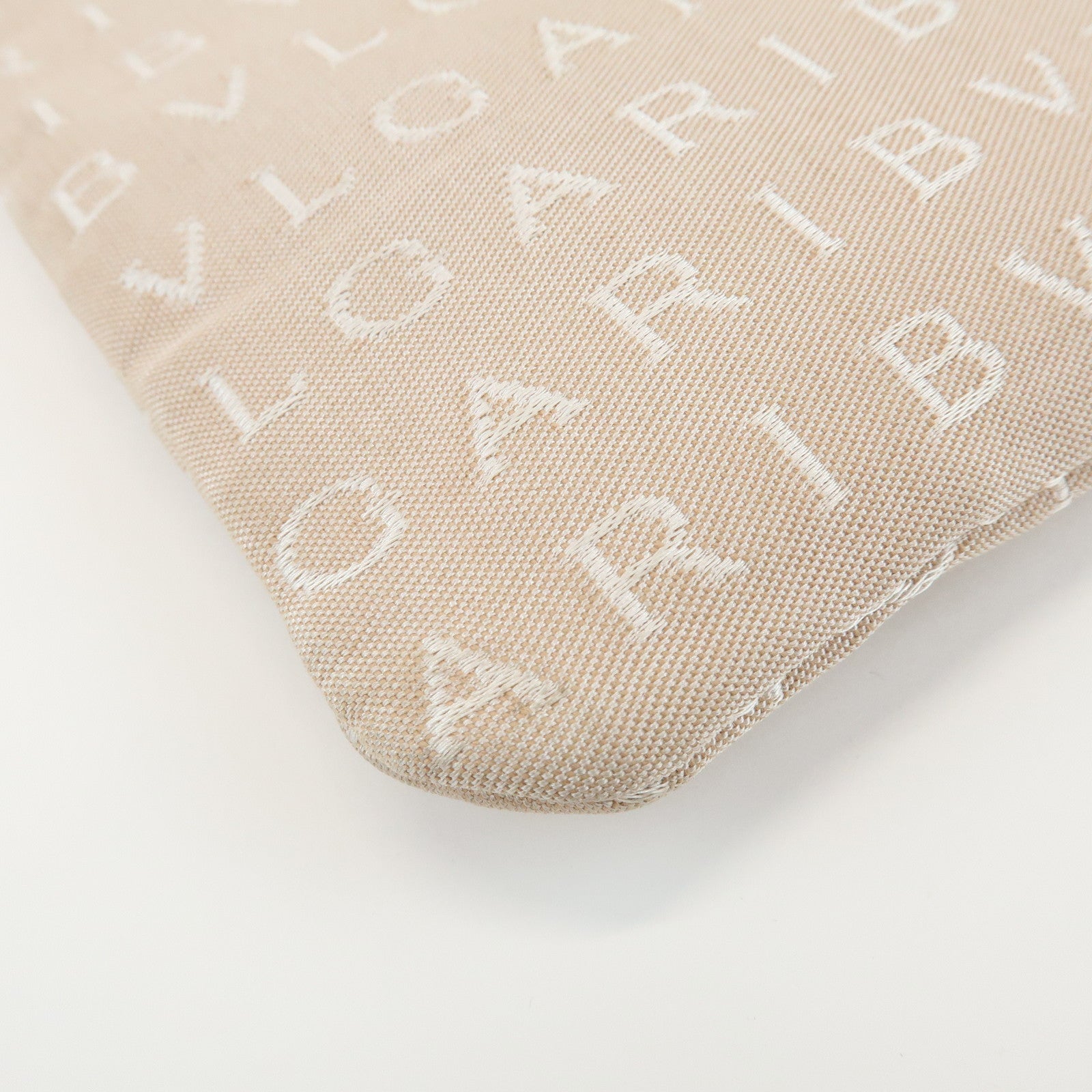 BVLGARI Logo Mania Monogram Canvas Leather Shoulder Bag Beige Brown
