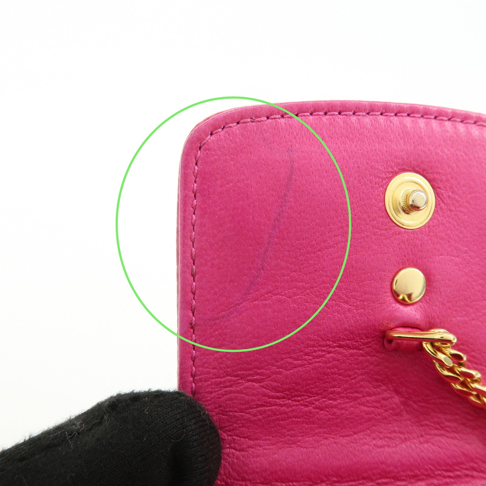 CHANEL COCO Mark Caviarskin Chain Shoulder Bag Phone Pouch Pink