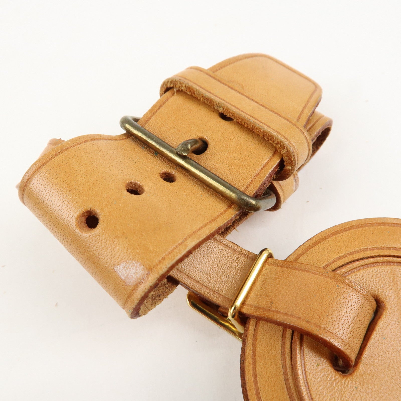 Louis Vuitton Set of 10 Leather Name Tag & Poignet Natural Used