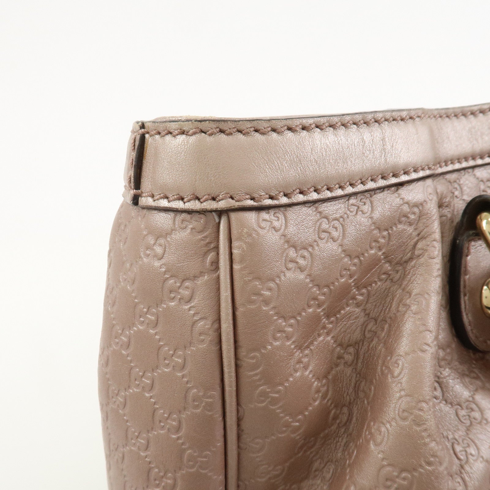 GUCCI Micro Guccissima Leather Shoulder Bag Metallic Pink 296835