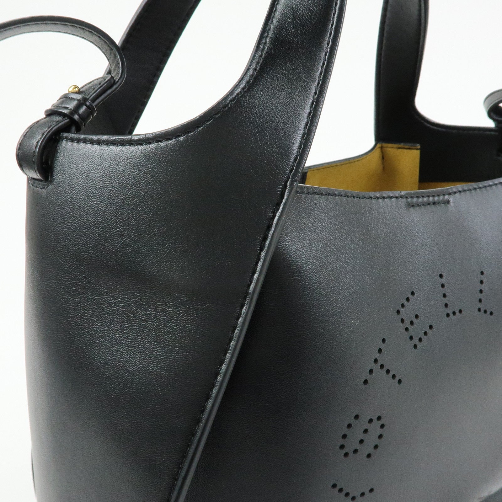 STELLA MCCARTNEY Faux Leather 2Way Shoulder Bag Hand Bag Black
