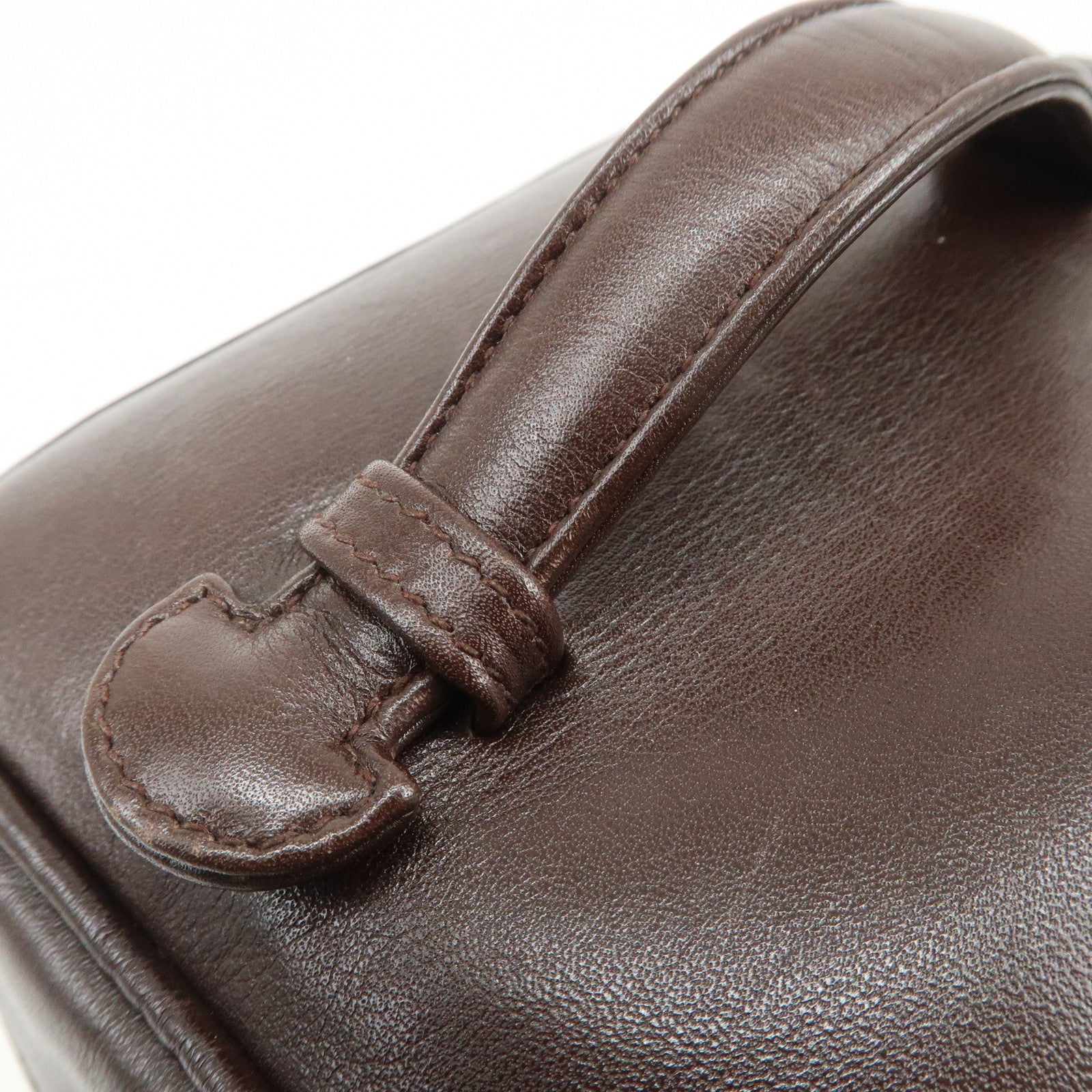 CHANEL Bicolore Lamb Skin Vanity Bag Hand Bag Brown A01619
