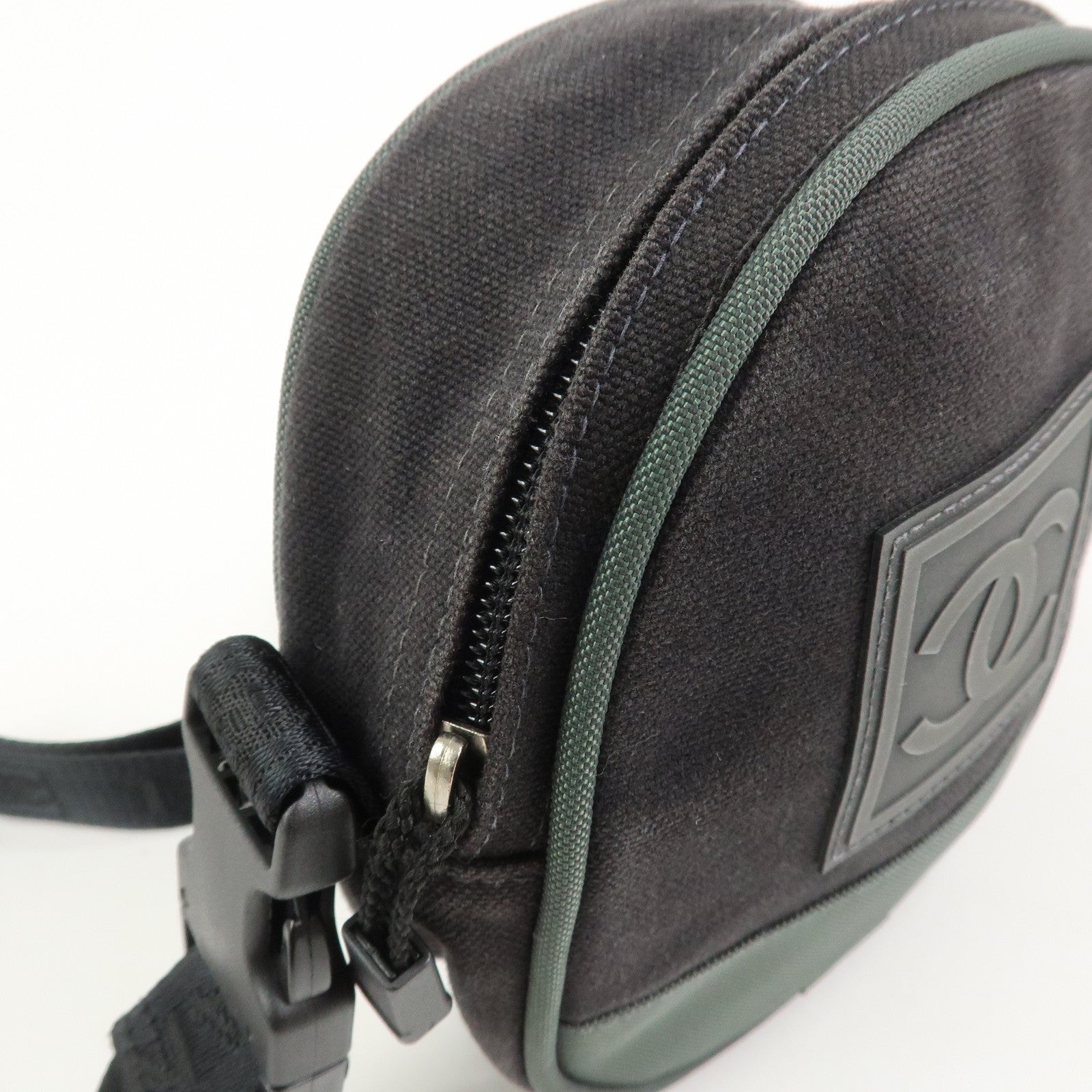 CHANEL Sport Line COCO Mark Canvas Shoulder Bag Black A23300
