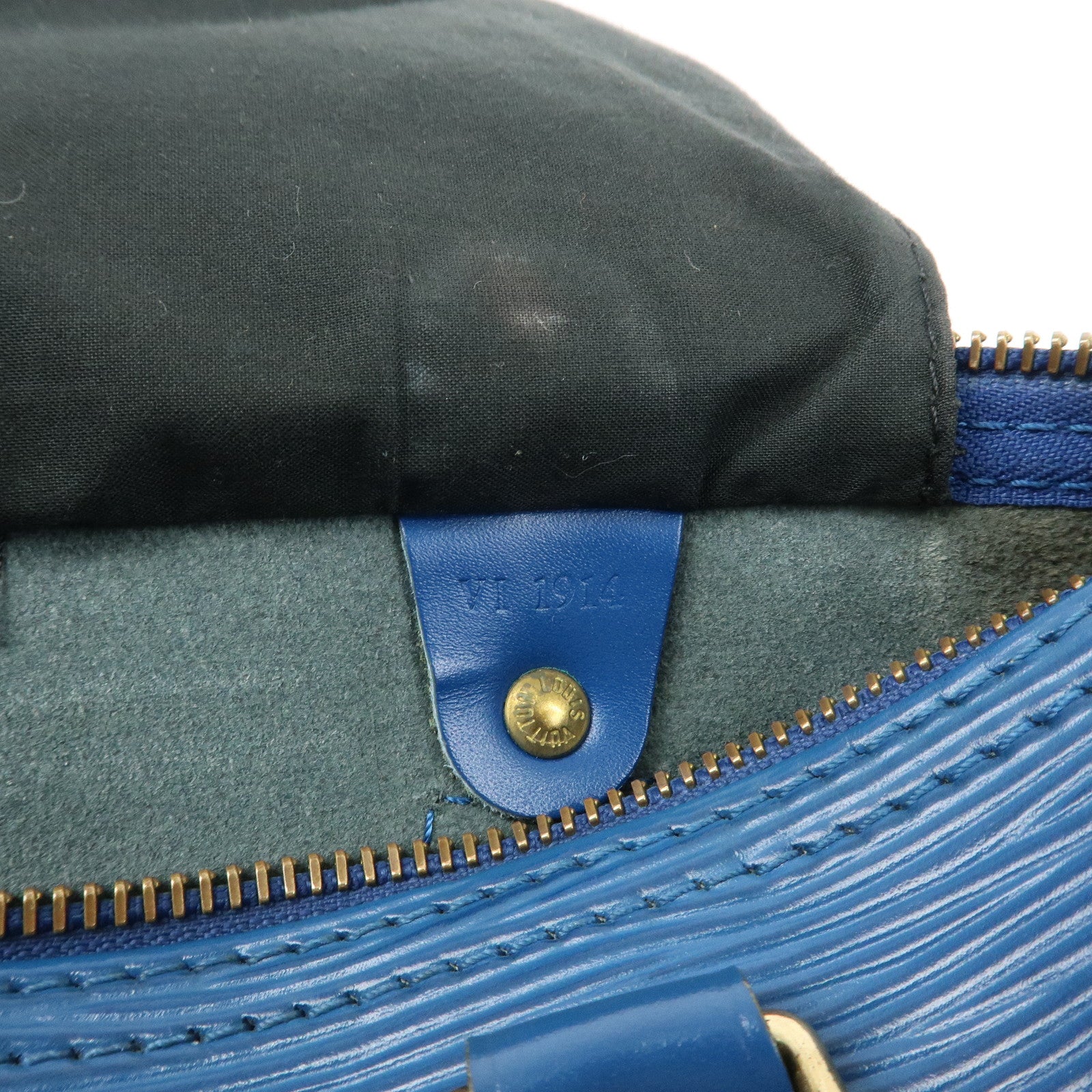 Louis Vuitton Epi Speedy 25 Hand Bag Boston Bag Blue M43015 Used