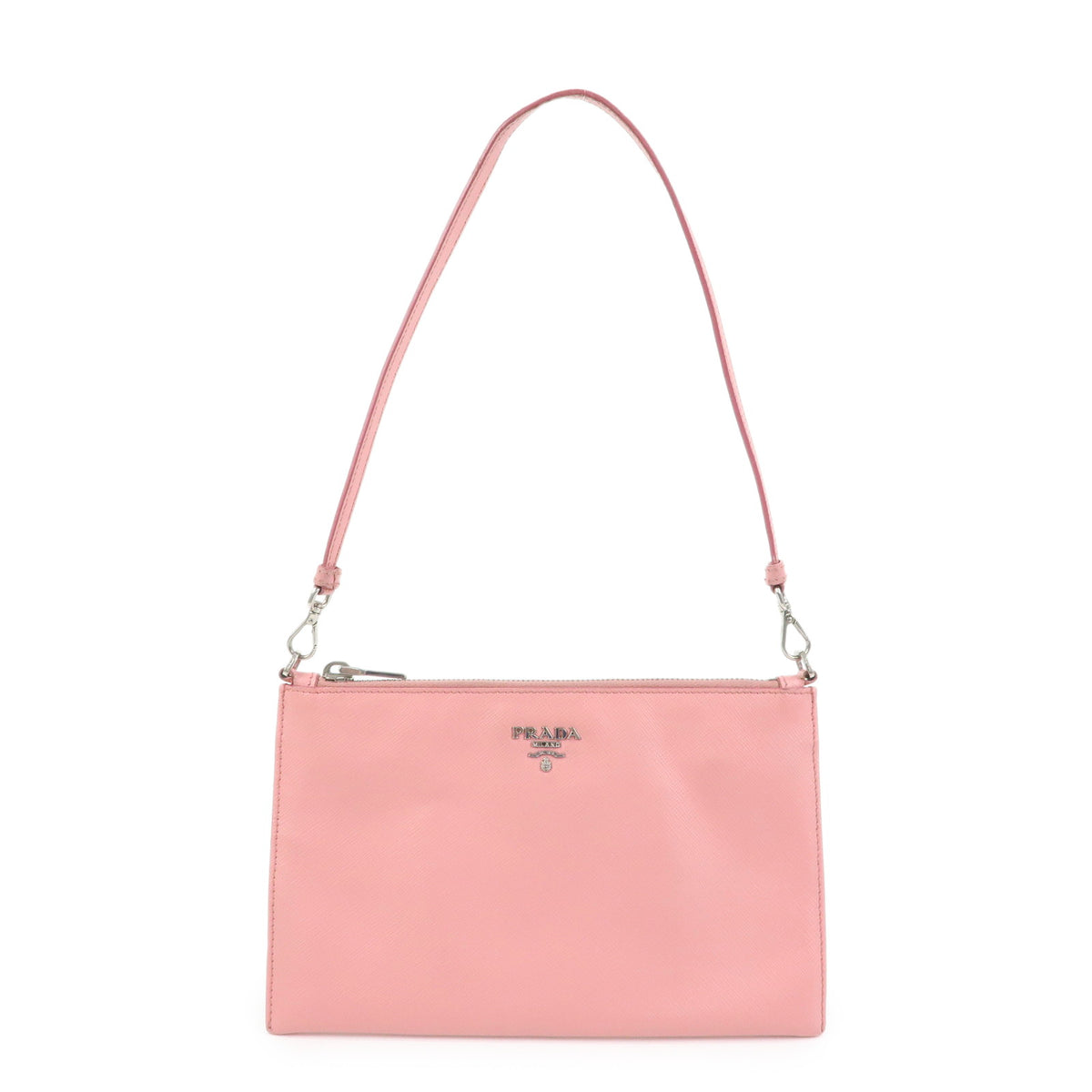 PRADA Saffiano Leather 2Way Bag Clutch Bag Shoulder Bag Pink