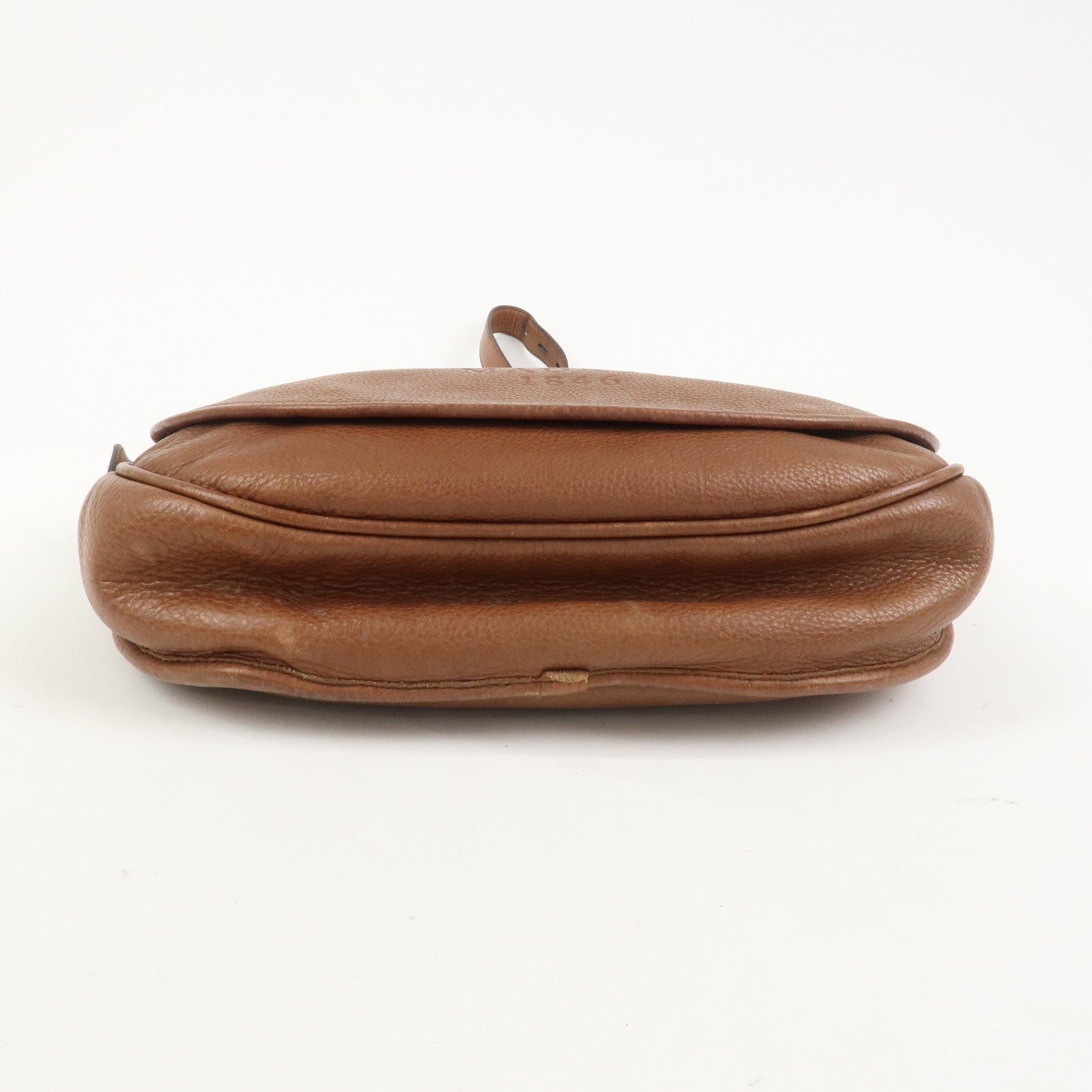 LOEWE Heritage Logo Leather Shoulder Bag Crossbody Bag Brown