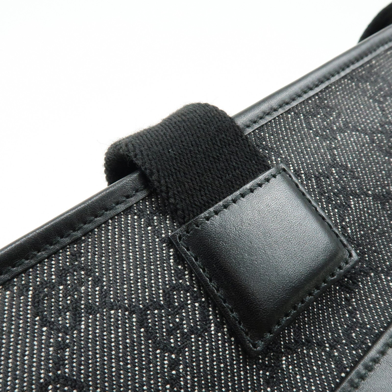 GUCCI GG Canvas Leather Tote Bag Shoulder Bag Black 34339