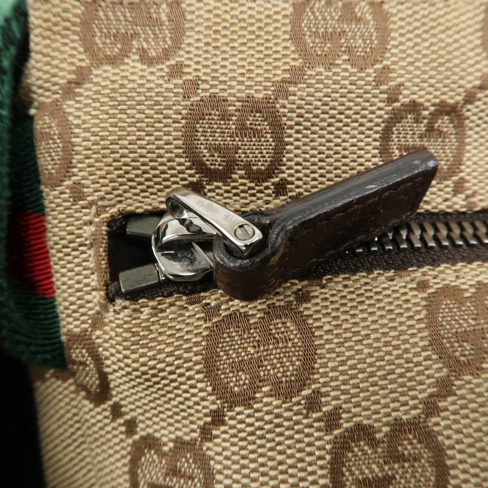 GUCCI GG Canvas Leather Waist Bag Crossbody Bag Beige Brown 28566 Used