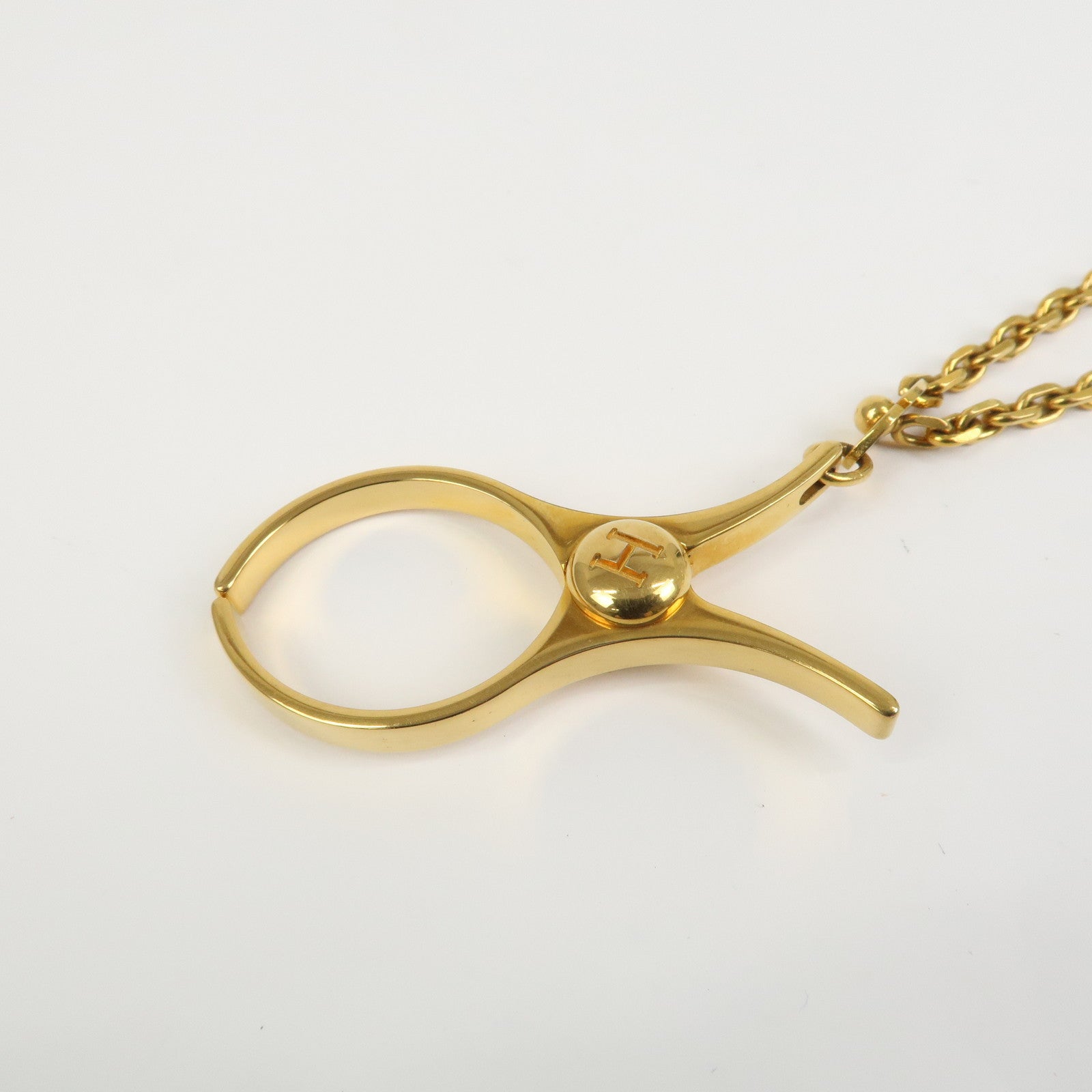 HERMES Filou Metal Glove Clip Glove Holder Gold